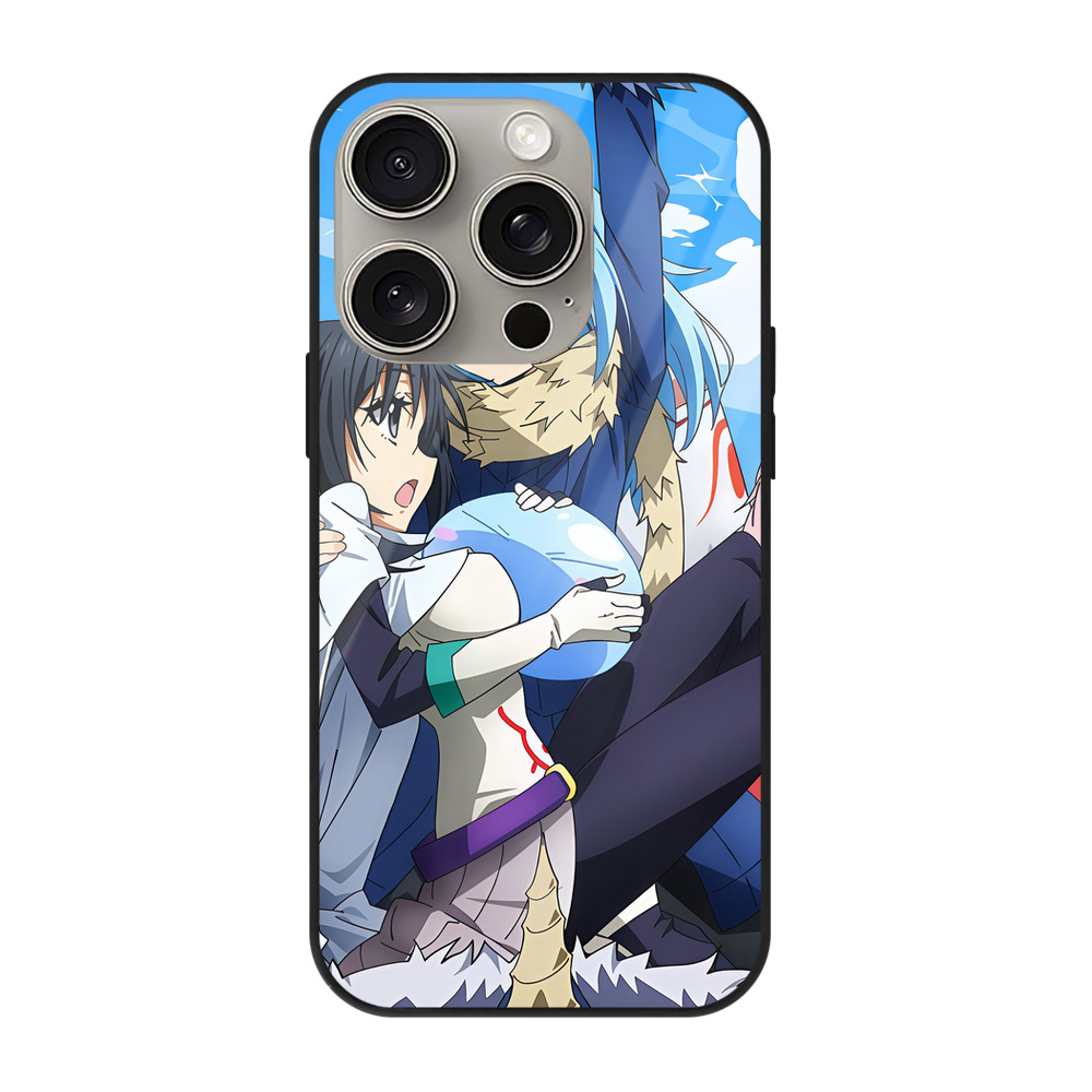 （画像用） 転スラ Regarding Reincarnated to Slime 【iPhone15Pro対応】スマホケース 耐衝撃＆黄変防止 背面ガラス