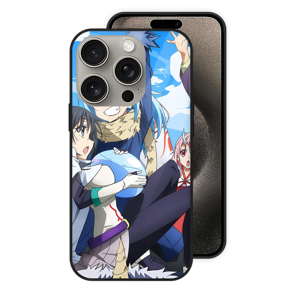 （画像用） 転スラ Regarding Reincarnated to Slime 【iPhone15Pro対応】スマホケース 耐衝撃＆黄変防止 背面ガラス