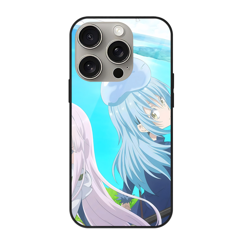 （画像用） 転スラ Regarding Reincarnated to Slime 【iPhone15Pro対応】スマホケース 耐衝撃＆黄変防止 背面ガラス