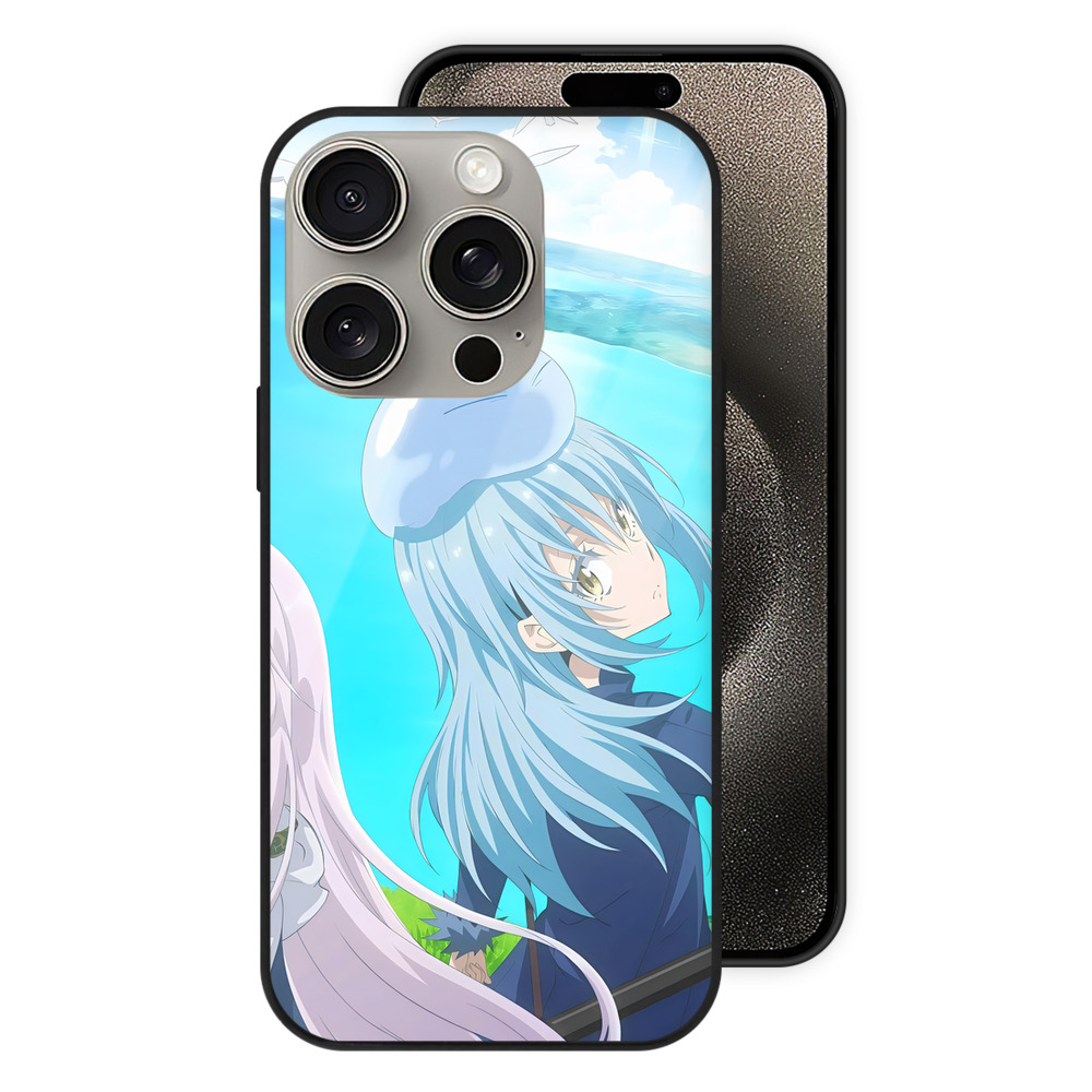 （画像用） 転スラ Regarding Reincarnated to Slime 【iPhone15Pro対応】スマホケース 耐衝撃＆黄変防止 背面ガラス