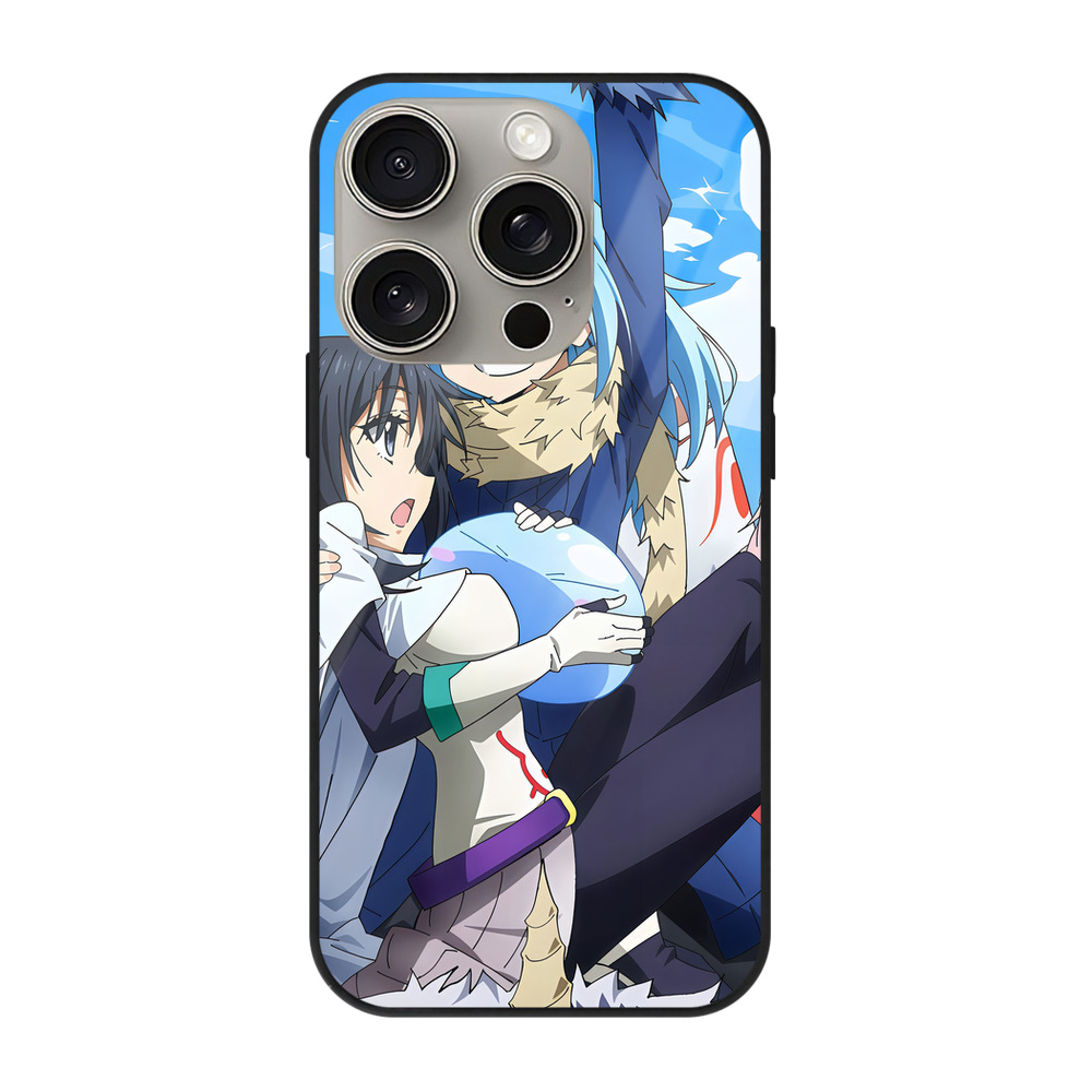 （画像用） 転スラ Regarding Reincarnated to Slime 【iPhone15Pro対応】スマホケース 耐衝撃＆黄変防止 背面ガラス