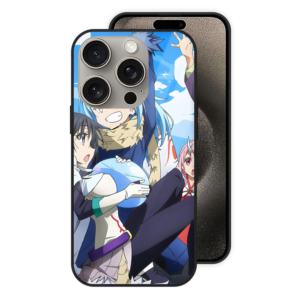 （画像用） 転スラ Regarding Reincarnated to Slime 【iPhone15Pro対応】スマホケース 耐衝撃＆黄変防止 背面ガラス