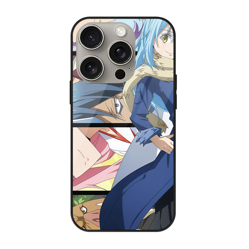 （画像用） 転スラ Regarding Reincarnated to Slime 【iPhone15Pro対応】スマホケース 耐衝撃＆黄変防止 背面ガラス