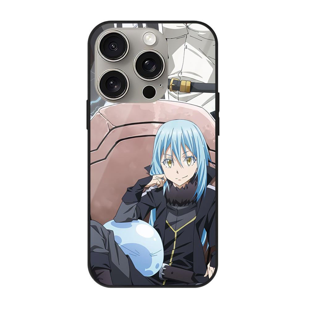 （画像用） 転スラ Regarding Reincarnated to Slime 【iPhone15Pro対応】スマホケース 耐衝撃＆黄変防止 背面ガラス