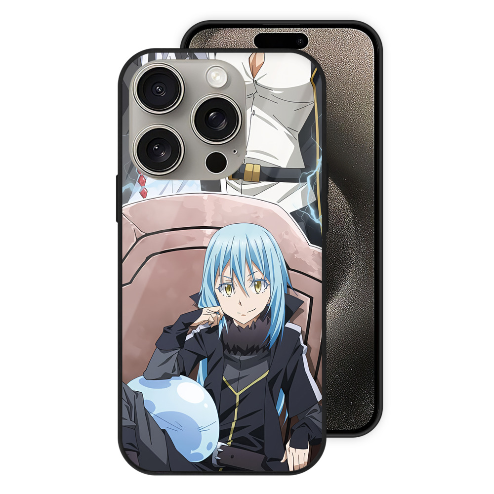 （画像用） 転スラ Regarding Reincarnated to Slime 【iPhone15Pro対応】スマホケース 耐衝撃＆黄変防止 背面ガラス