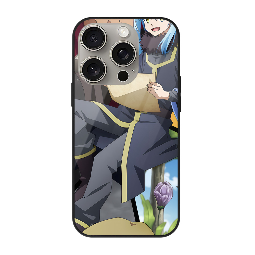 （画像用） 転スラ Regarding Reincarnated to Slime 【iPhone15Pro対応】スマホケース 耐衝撃＆黄変防止 背面ガラス