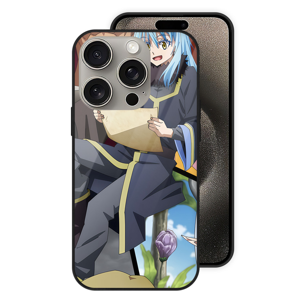 （画像用） 転スラ Regarding Reincarnated to Slime 【iPhone15Pro対応】スマホケース 耐衝撃＆黄変防止 背面ガラス