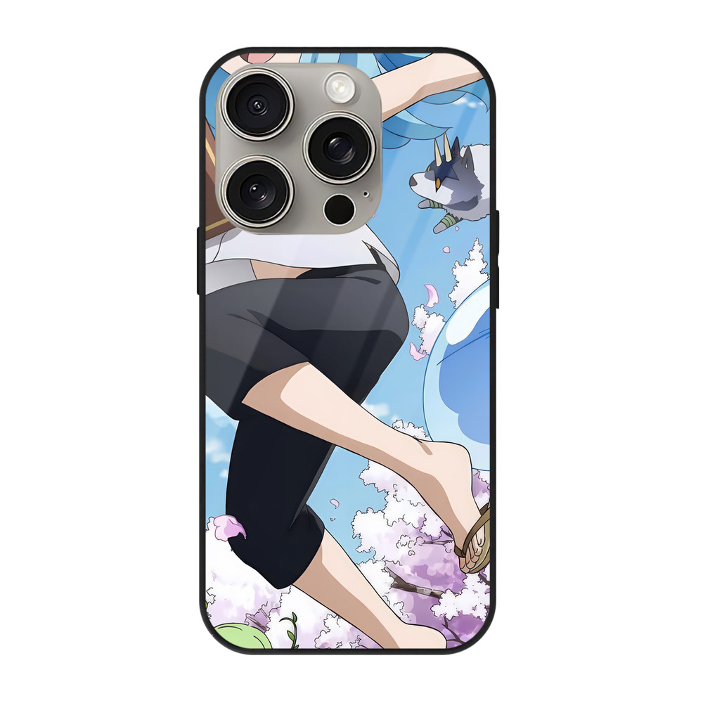 （画像用） 転スラ Regarding Reincarnated to Slime 【iPhone15Pro対応】スマホケース 耐衝撃＆黄変防止 背面ガラス