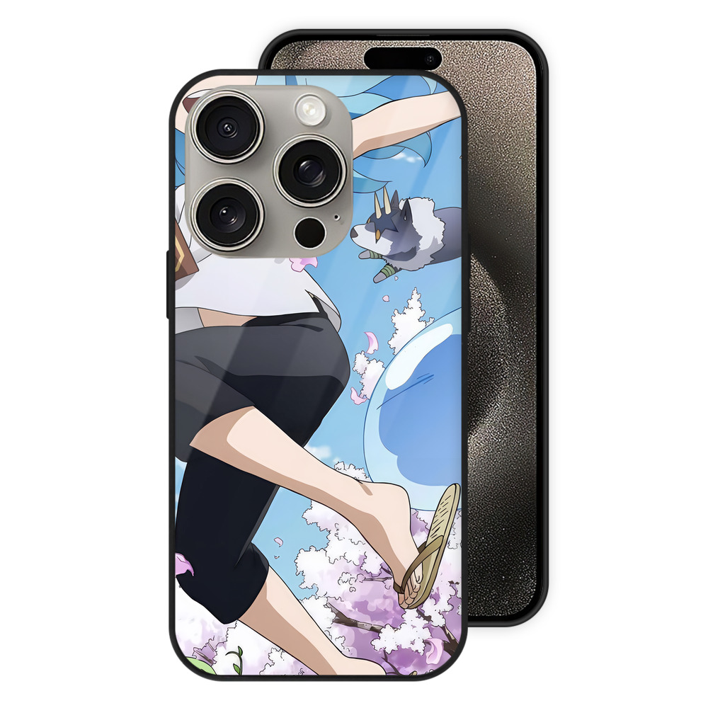 （画像用） 転スラ Regarding Reincarnated to Slime 【iPhone15Pro対応】スマホケース 耐衝撃＆黄変防止 背面ガラス