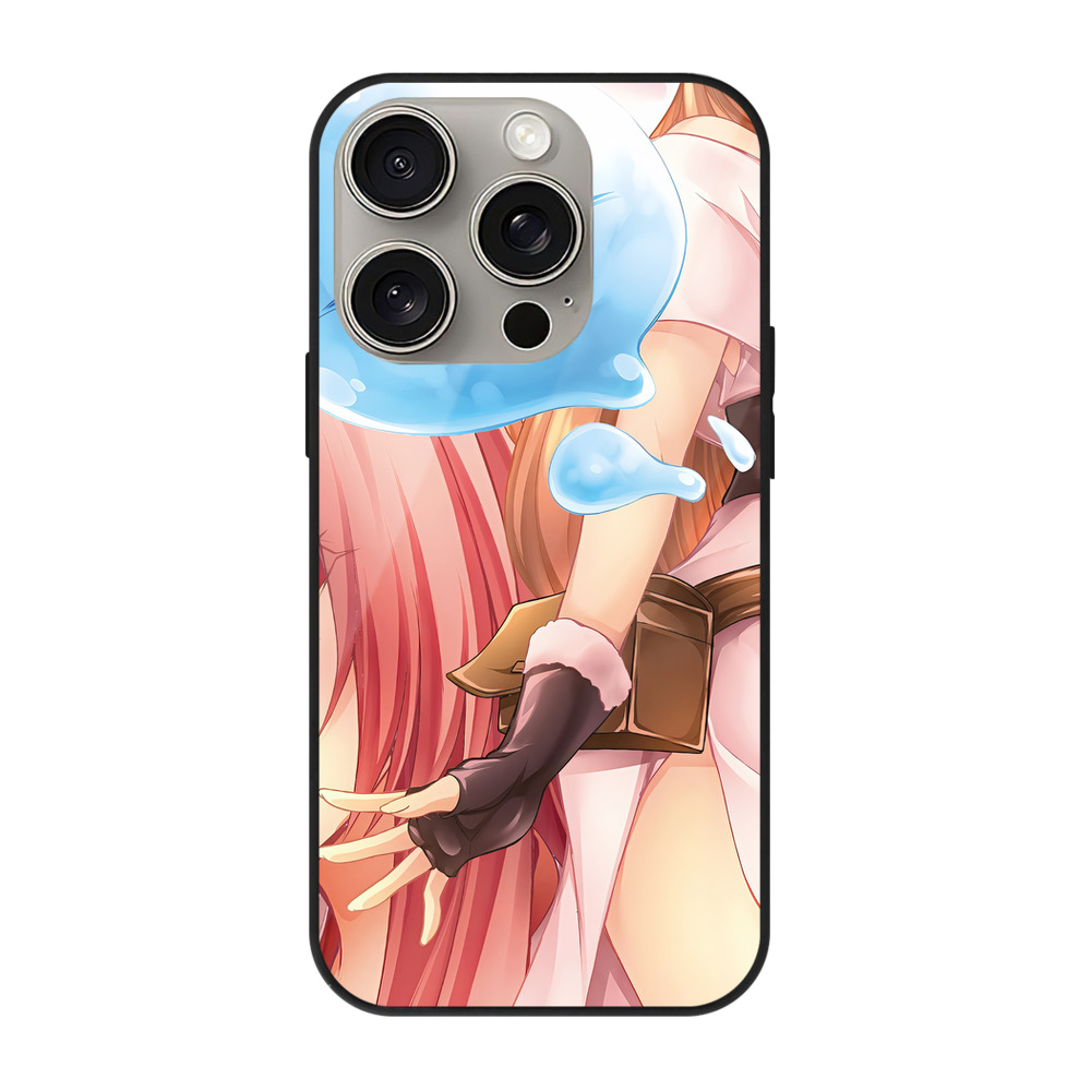 （画像用） 転スラ Regarding Reincarnated to Slime 【iPhone15Pro対応】スマホケース 耐衝撃＆黄変防止 背面ガラス
