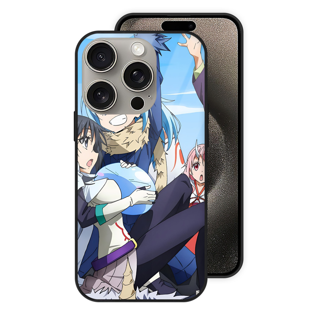 （画像用） 転スラ Regarding Reincarnated to Slime 【iPhone15Pro対応】スマホケース 耐衝撃＆黄変防止 背面ガラス