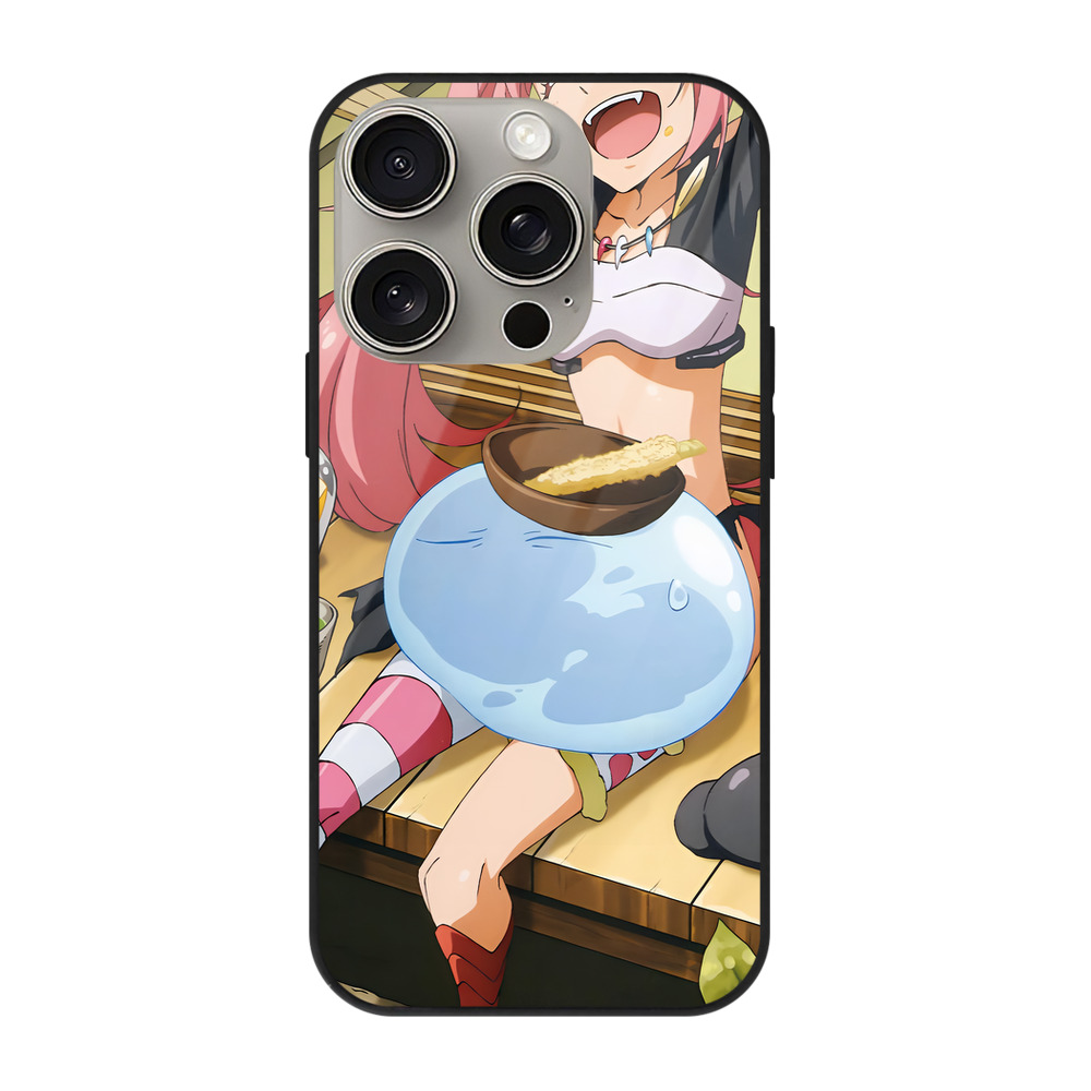 （画像用） 転スラ Regarding Reincarnated to Slime 【iPhone15Pro対応】スマホケース 耐衝撃＆黄変防止 背面ガラス