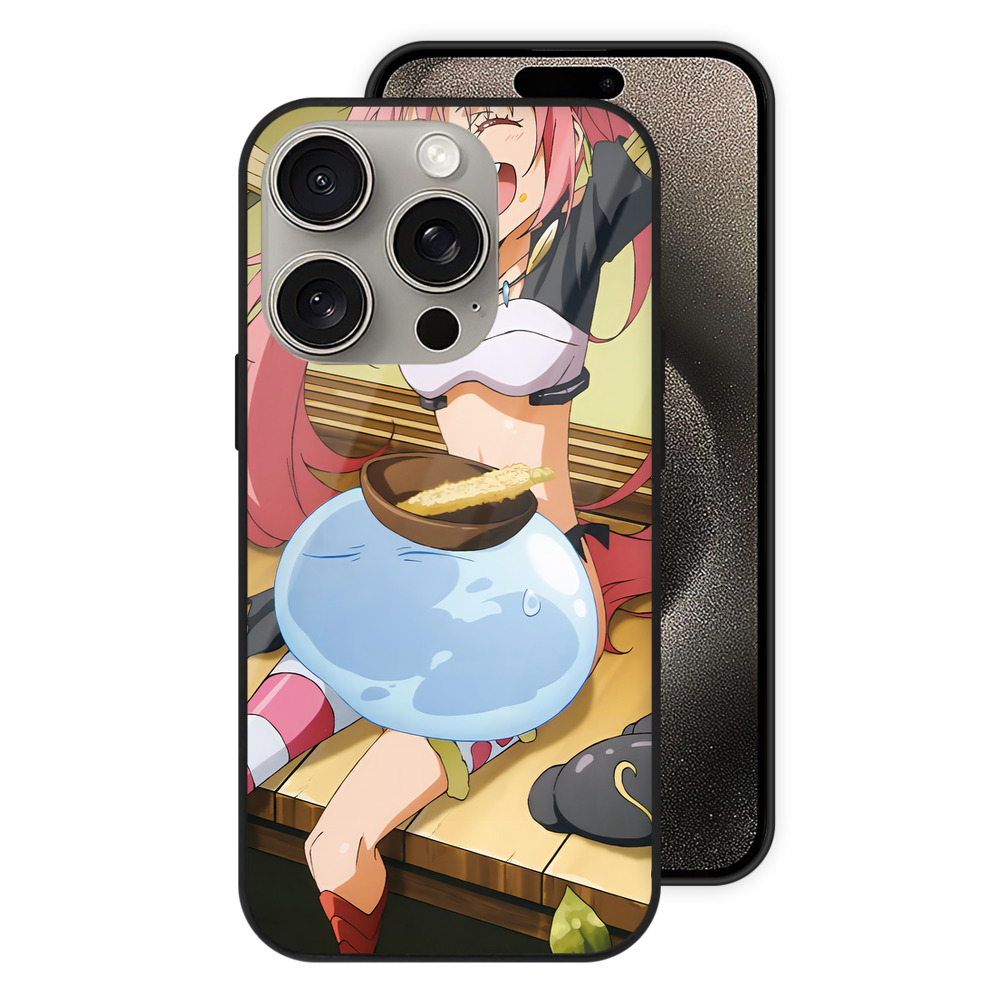 （画像用） 転スラ Regarding Reincarnated to Slime 【iPhone15Pro対応】スマホケース 耐衝撃＆黄変防止 背面ガラス