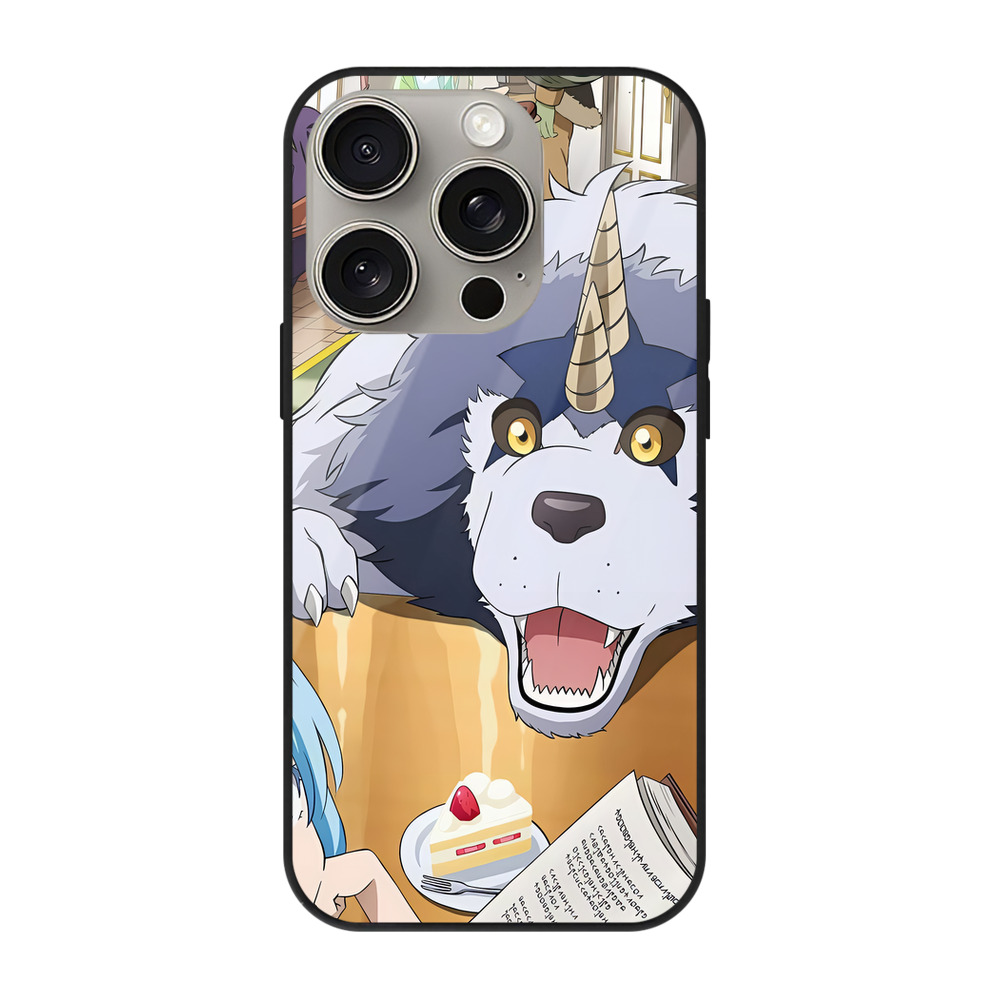 （画像用） 転スラ Regarding Reincarnated to Slime 【iPhone15Pro対応】スマホケース 耐衝撃＆黄変防止 背面ガラス