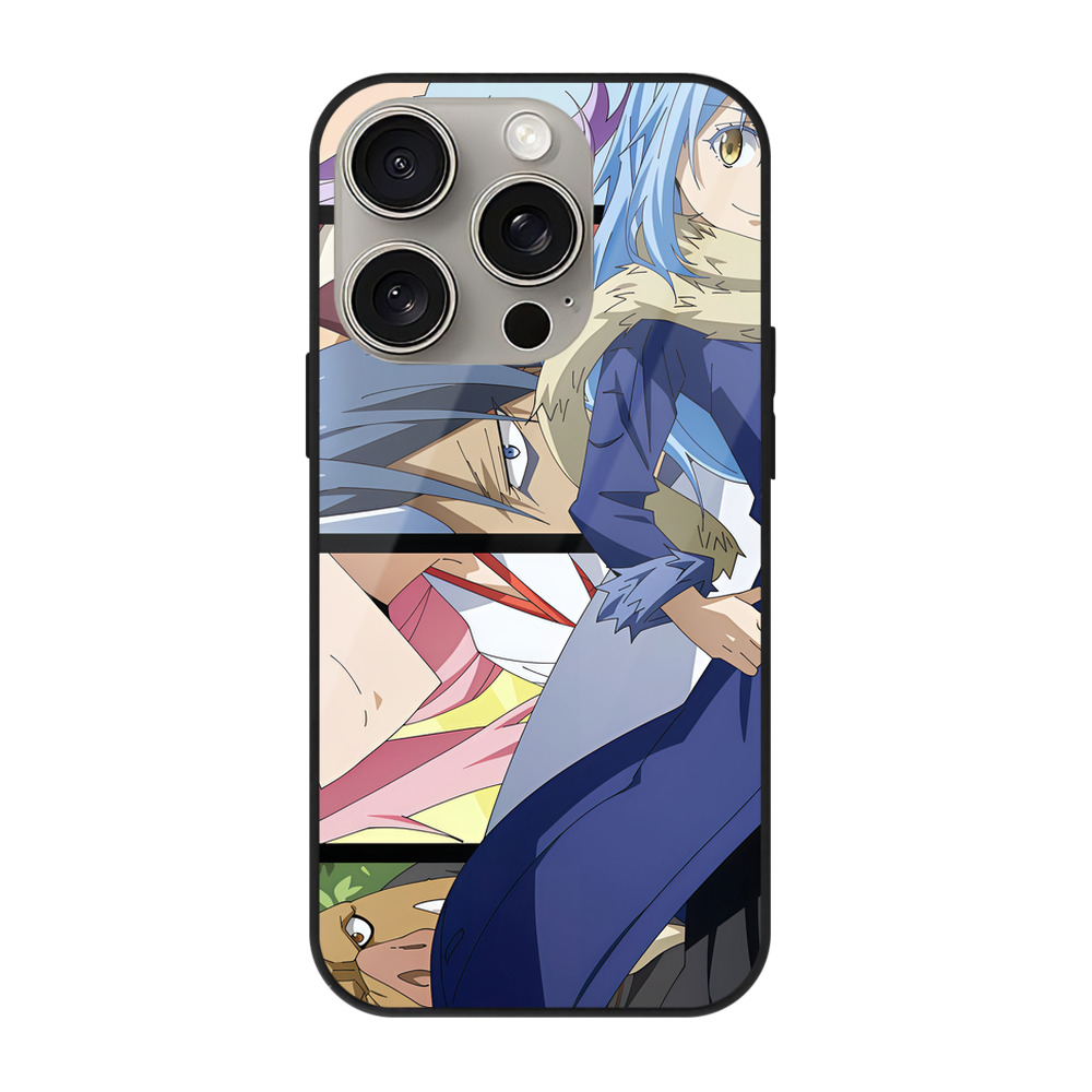（画像用） 転スラ Regarding Reincarnated to Slime 【iPhone15Pro対応】スマホケース 耐衝撃＆黄変防止 背面ガラス
