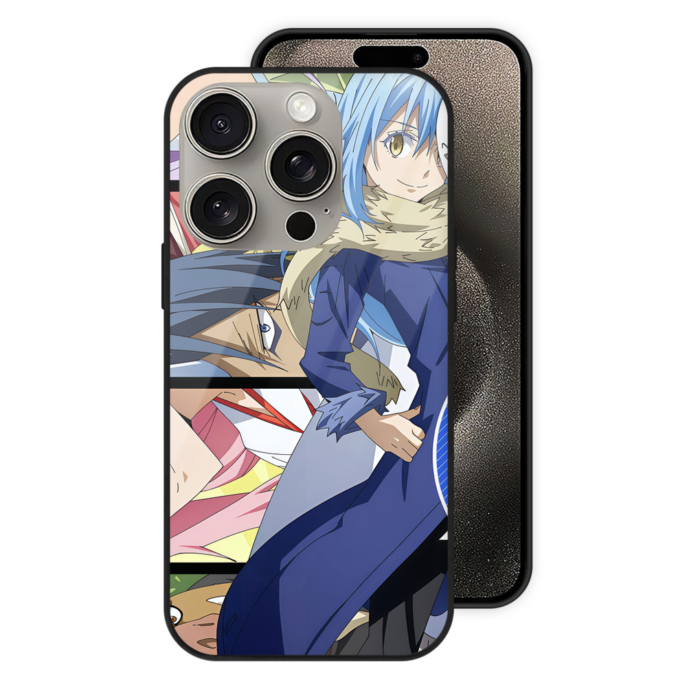 （画像用） 転スラ Regarding Reincarnated to Slime 【iPhone15Pro対応】スマホケース 耐衝撃＆黄変防止 背面ガラス
