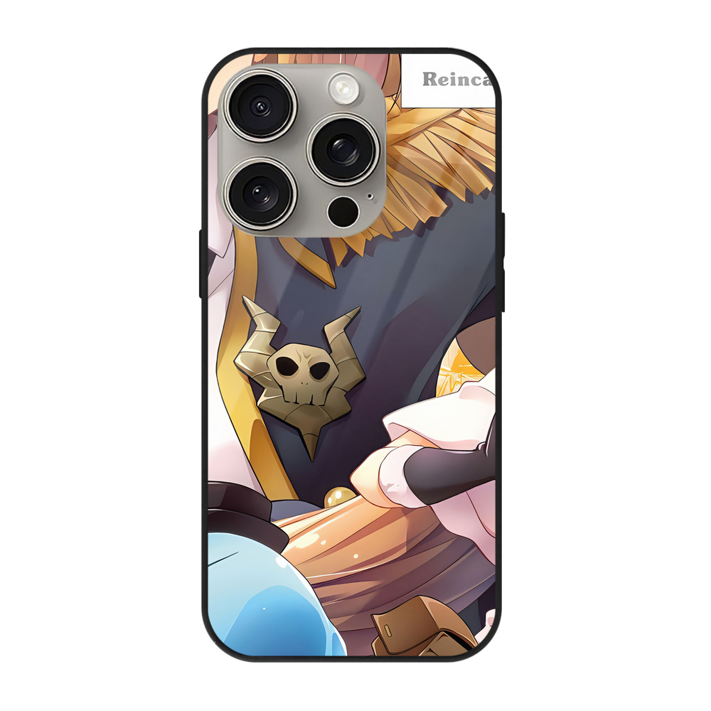 （画像用） 転スラ Regarding Reincarnated to Slime 【iPhone15Pro対応】スマホケース 耐衝撃＆黄変防止 背面ガラス