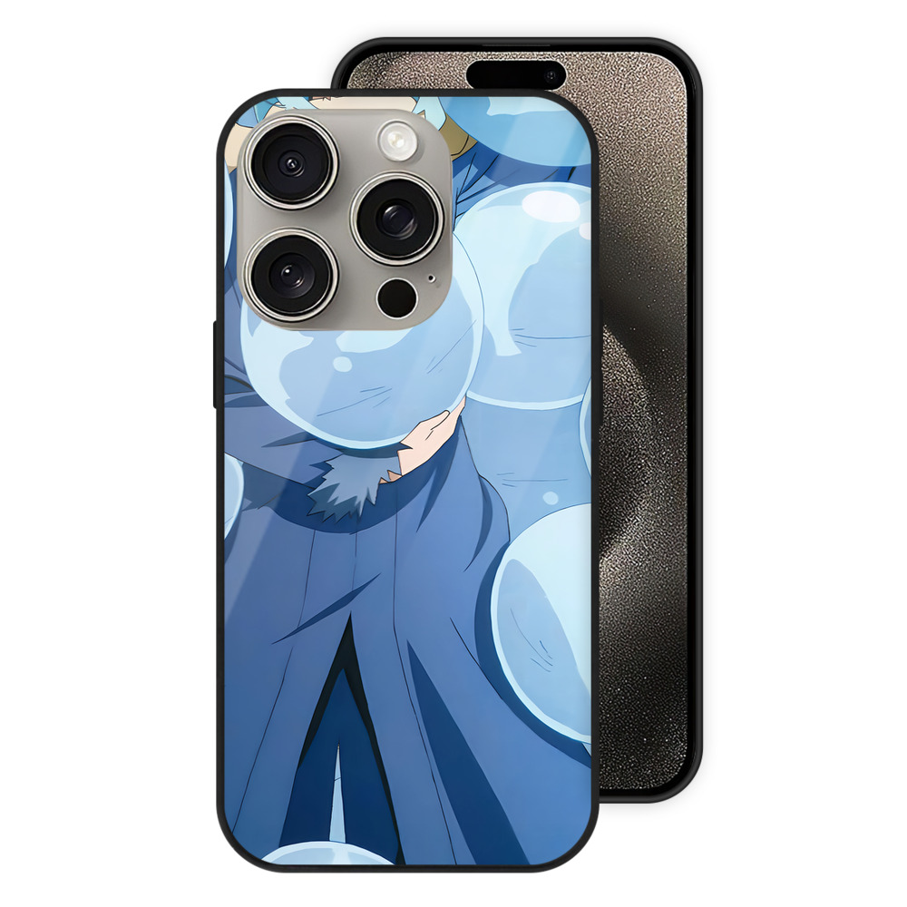 （画像用） 転スラ Regarding Reincarnated to Slime 【iPhone15Pro対応】スマホケース 耐衝撃＆黄変防止 背面ガラス