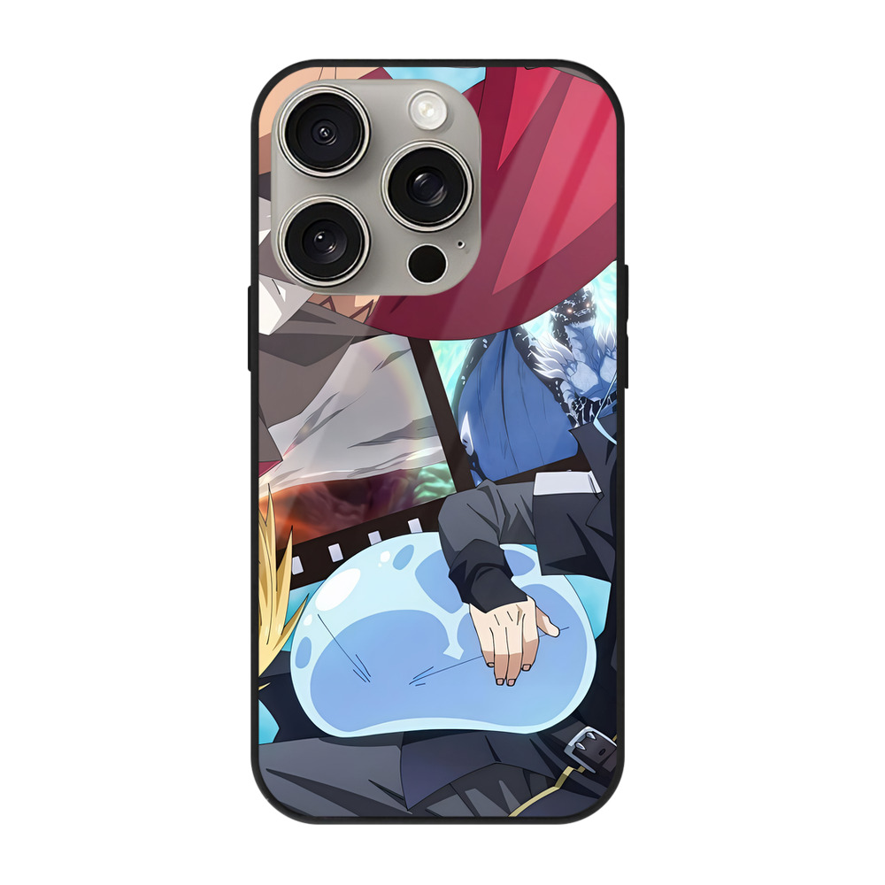 （画像用） 転スラ Regarding Reincarnated to Slime 【iPhone15Pro対応】スマホケース 耐衝撃＆黄変防止 背面ガラス
