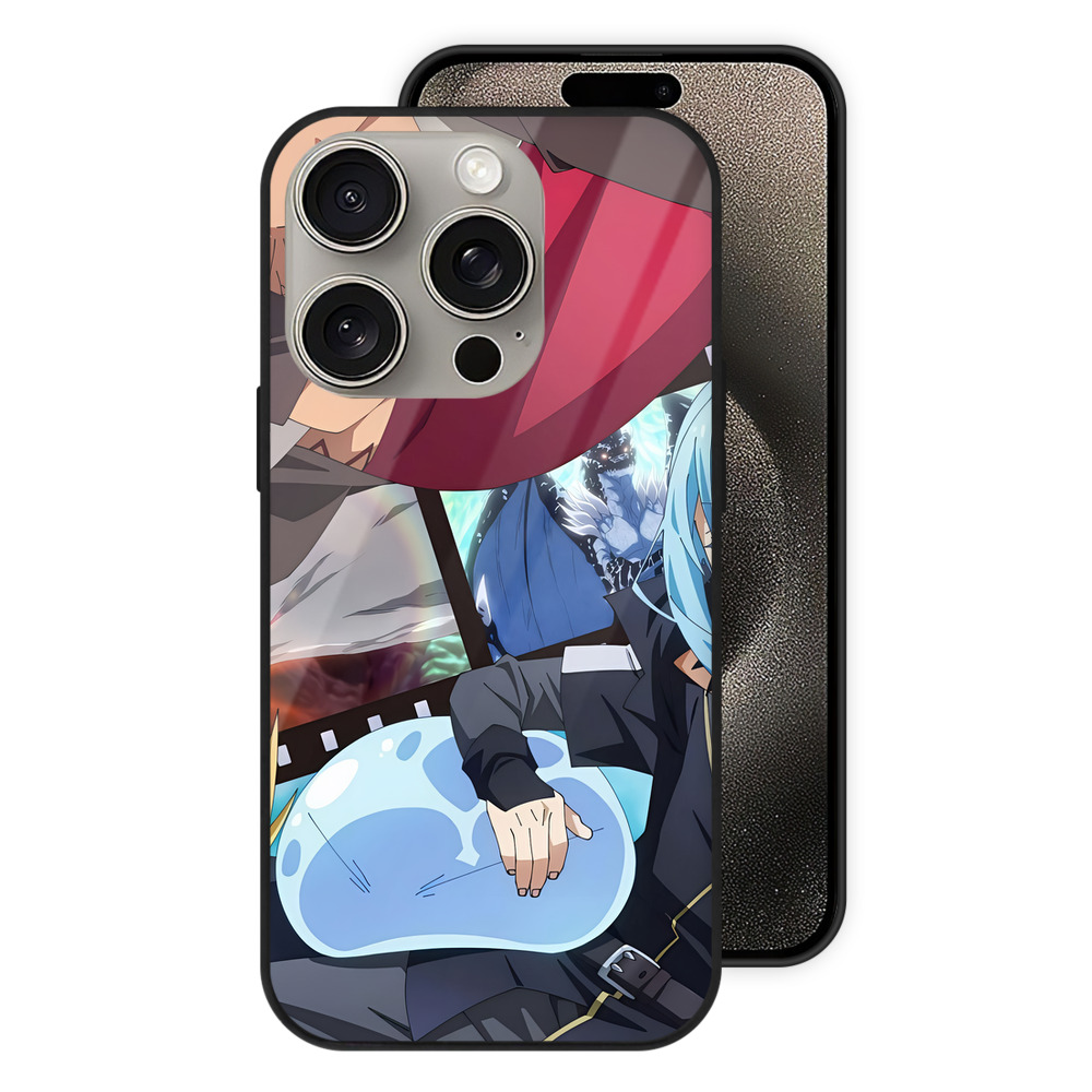 （画像用） 転スラ Regarding Reincarnated to Slime 【iPhone15Pro対応】スマホケース 耐衝撃＆黄変防止 背面ガラス