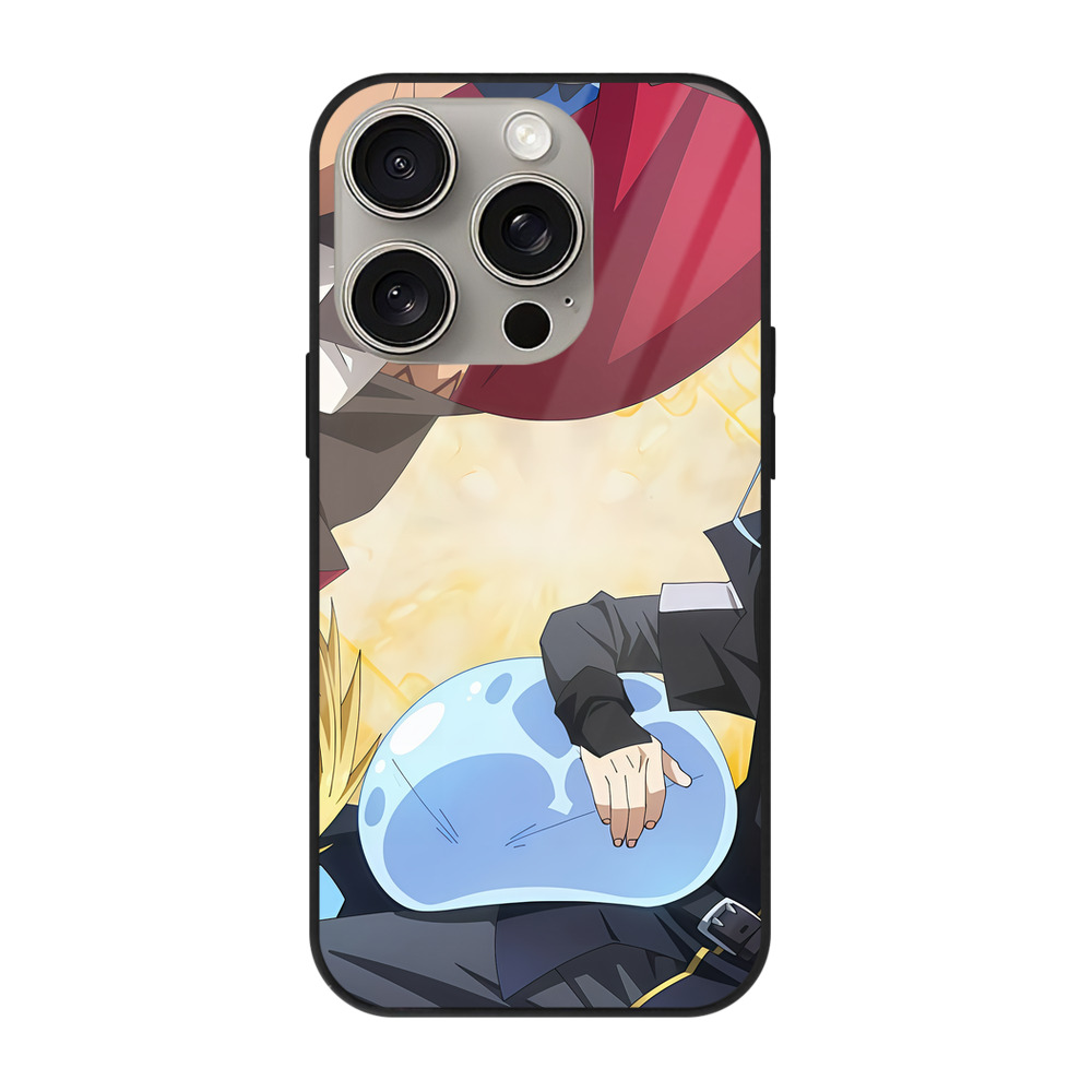 （画像用） 転スラ Regarding Reincarnated to Slime 【iPhone15Pro対応】スマホケース 耐衝撃＆黄変防止 背面ガラス