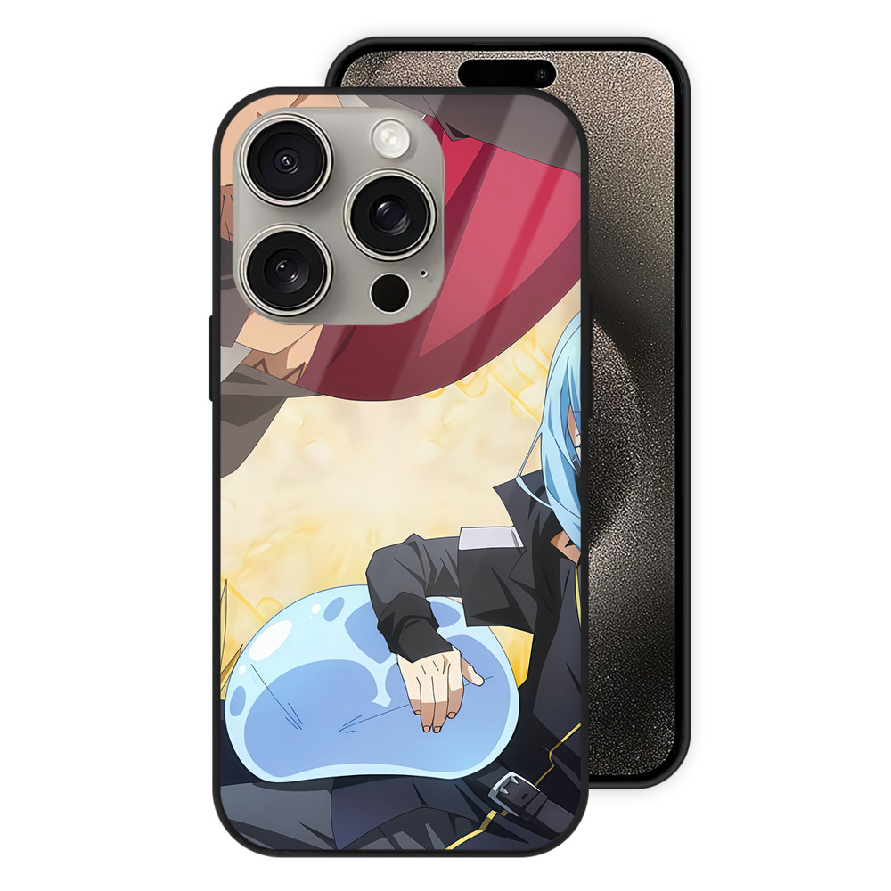 （画像用） 転スラ Regarding Reincarnated to Slime 【iPhone15Pro対応】スマホケース 耐衝撃＆黄変防止 背面ガラス