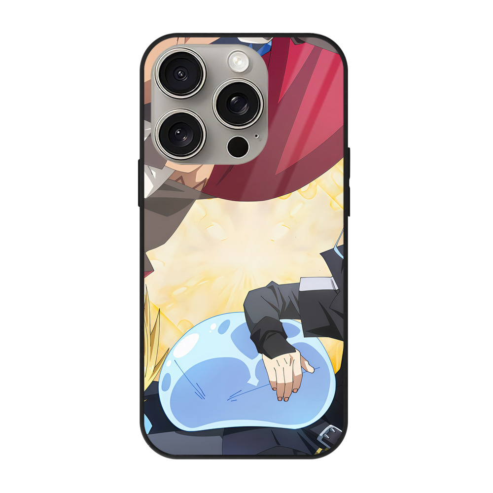 （画像用） 転スラ Regarding Reincarnated to Slime 【iPhone15Pro対応】スマホケース 耐衝撃＆黄変防止 背面ガラス