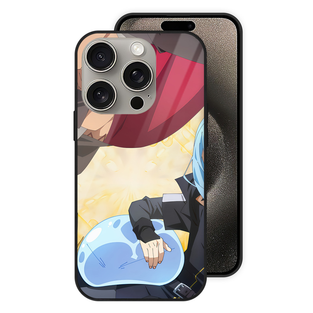 （画像用） 転スラ Regarding Reincarnated to Slime 【iPhone15Pro対応】スマホケース 耐衝撃＆黄変防止 背面ガラス