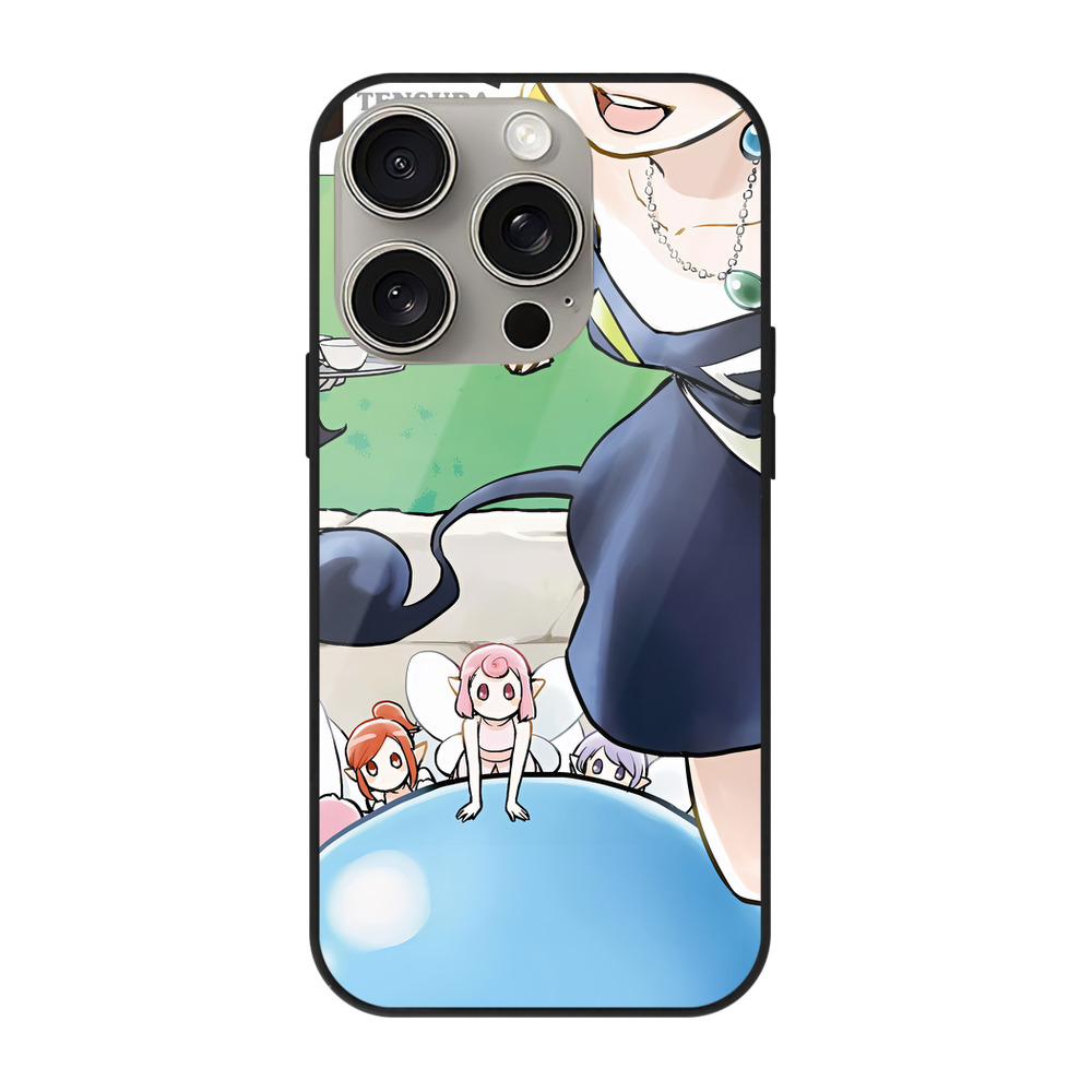 （画像用） 転スラ Regarding Reincarnated to Slime 【iPhone15Pro対応】スマホケース 耐衝撃＆黄変防止 背面ガラス