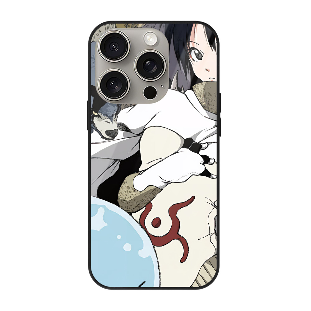 （画像用） 転スラ Regarding Reincarnated to Slime 【iPhone15Pro対応】スマホケース 耐衝撃＆黄変防止 背面ガラス