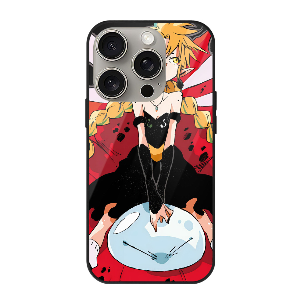 （画像用） 転スラ Regarding Reincarnated to Slime 【iPhone15Pro対応】スマホケース 耐衝撃＆黄変防止 背面ガラス