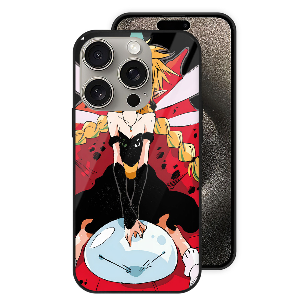 （画像用） 転スラ Regarding Reincarnated to Slime 【iPhone15Pro対応】スマホケース 耐衝撃＆黄変防止 背面ガラス