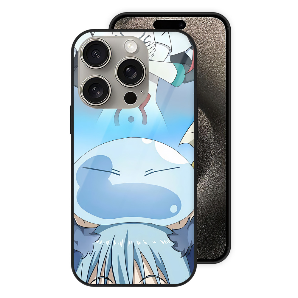 （画像用） 転スラ Regarding Reincarnated to Slime 【iPhone15Pro対応】スマホケース 耐衝撃＆黄変防止 背面ガラス