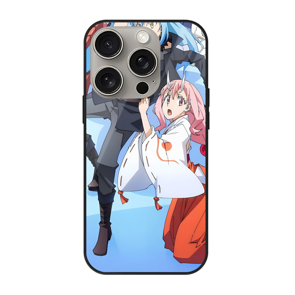 （画像用） 転スラ Regarding Reincarnated to Slime 【iPhone15Pro対応】スマホケース 耐衝撃＆黄変防止 背面ガラス