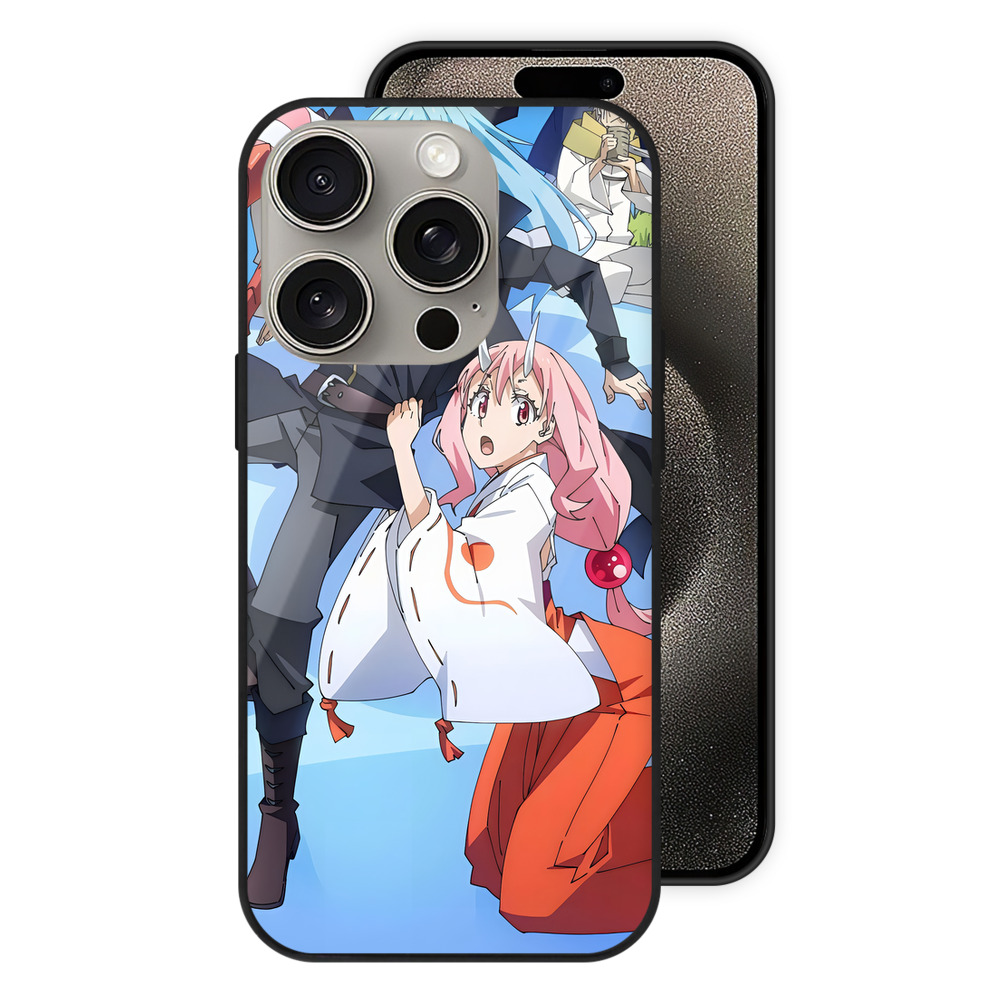 （画像用） 転スラ Regarding Reincarnated to Slime 【iPhone15Pro対応】スマホケース 耐衝撃＆黄変防止 背面ガラス
