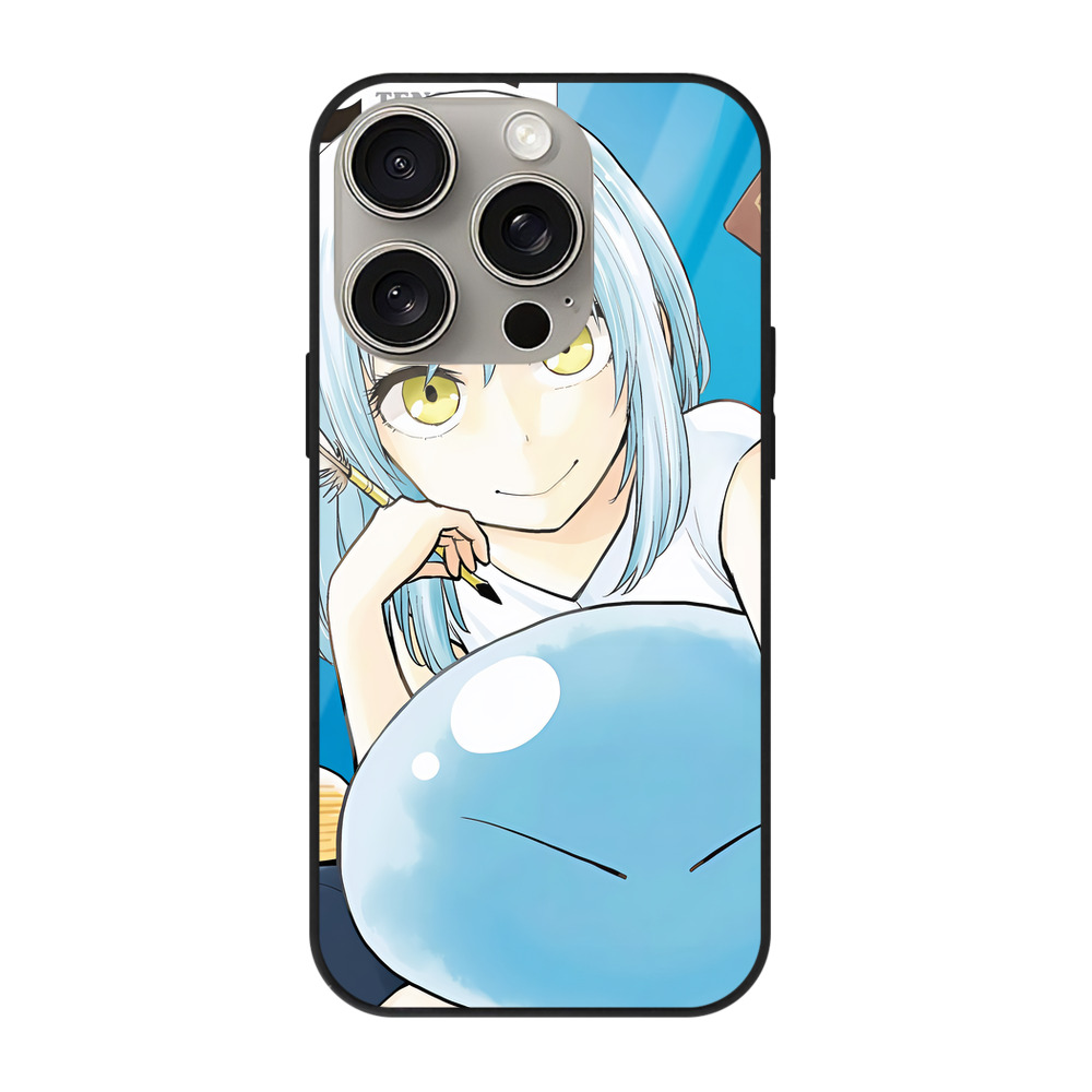 （画像用） 転スラ Regarding Reincarnated to Slime 【iPhone15Pro対応】スマホケース 耐衝撃＆黄変防止 背面ガラス