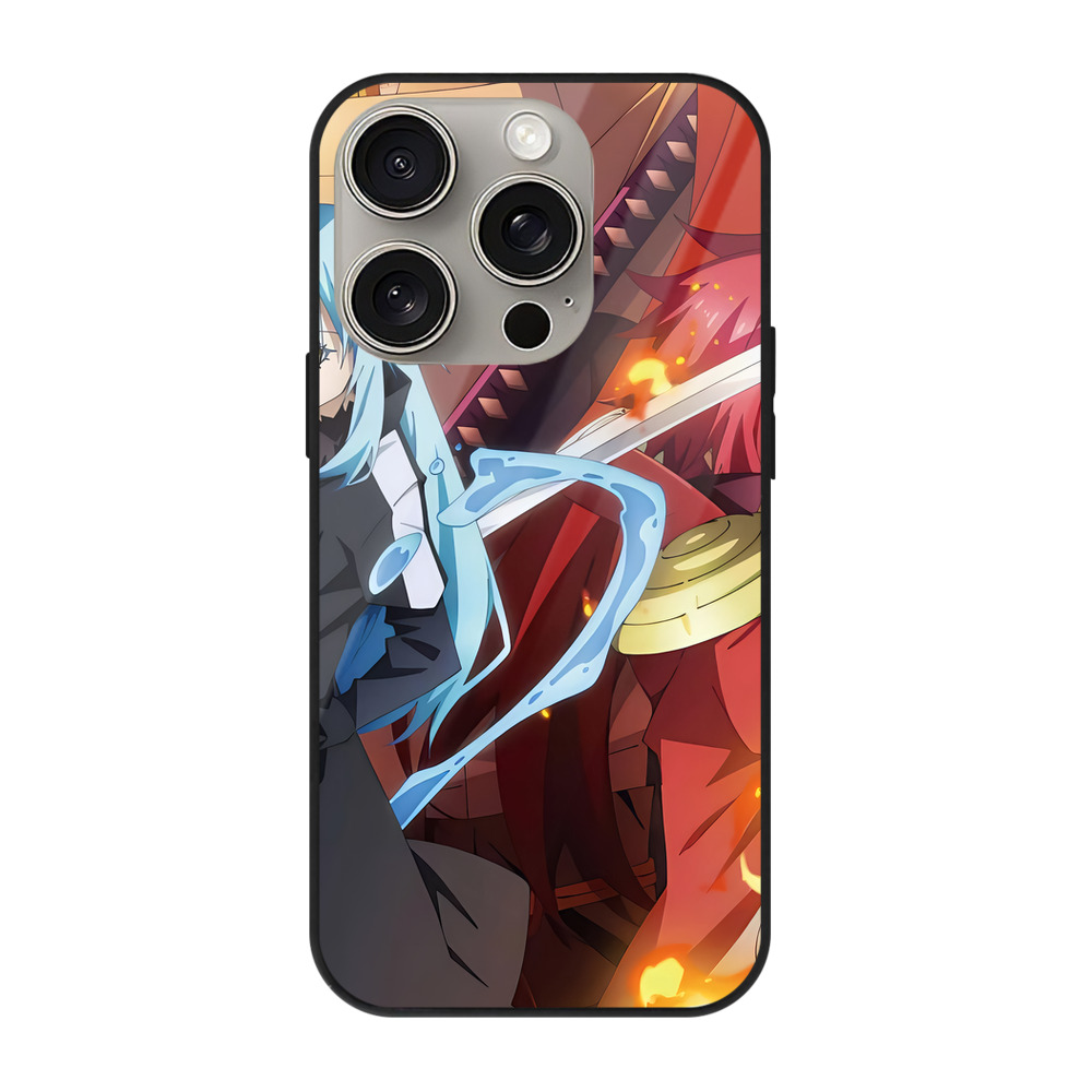 （画像用） 転スラ Regarding Reincarnated to Slime 【iPhone15Pro対応】スマホケース 耐衝撃＆黄変防止 背面ガラス