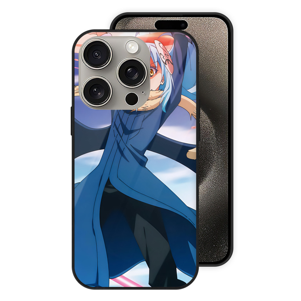 （画像用） 転スラ Regarding Reincarnated to Slime 【iPhone15Pro対応】スマホケース 耐衝撃＆黄変防止 背面ガラス