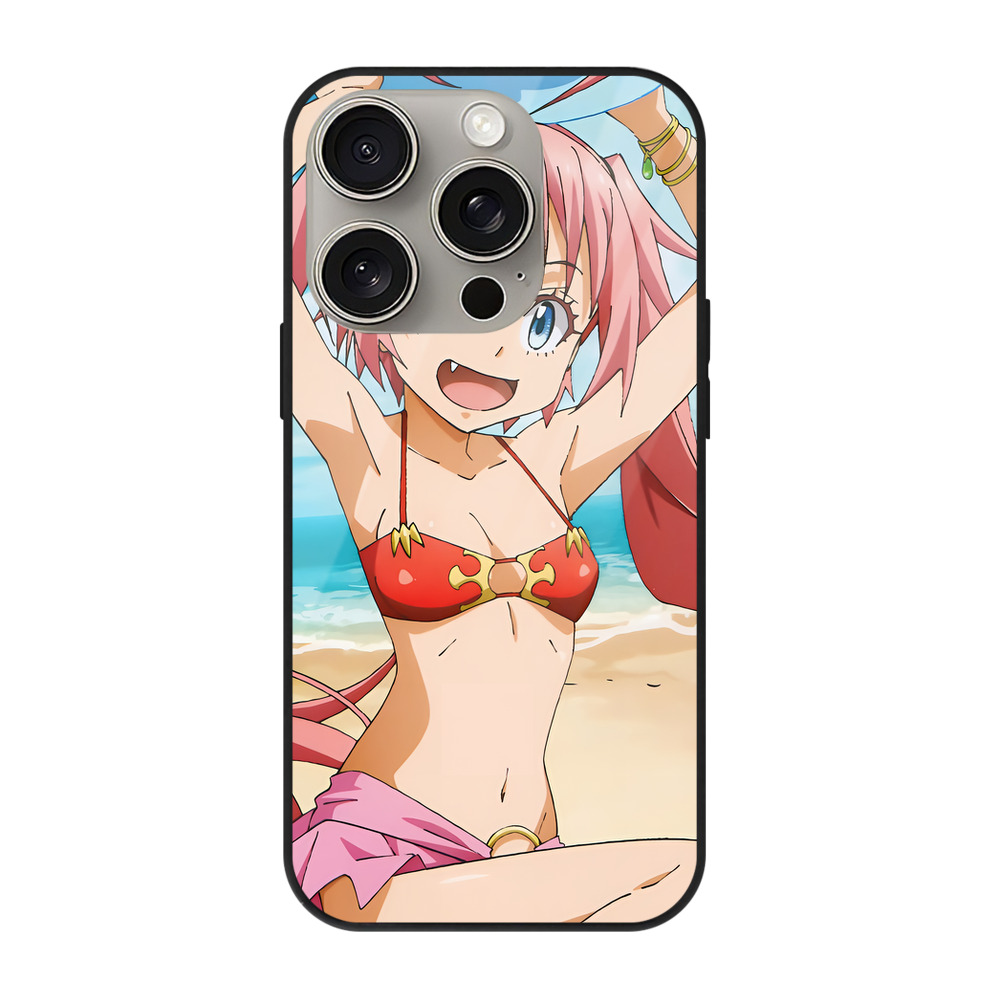 （画像用） 転スラ Regarding Reincarnated to Slime 【iPhone15Pro対応】スマホケース 耐衝撃＆黄変防止 背面ガラス