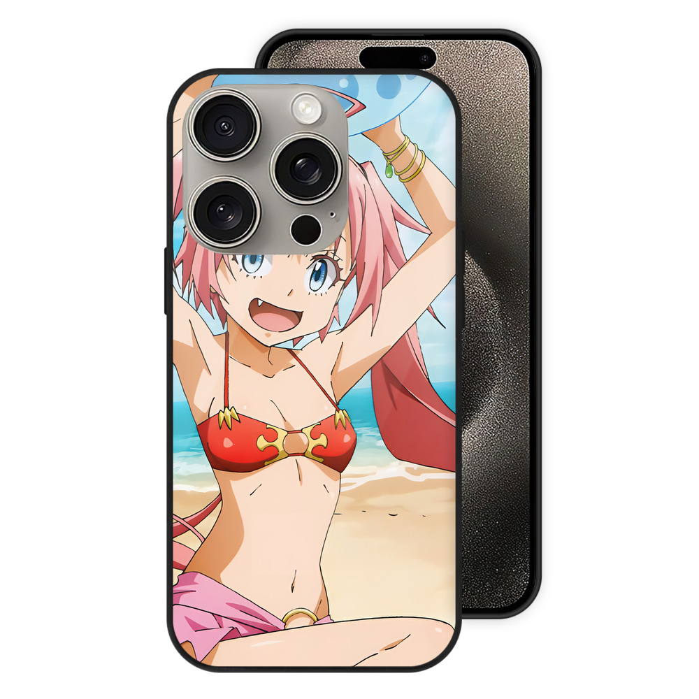 （画像用） 転スラ Regarding Reincarnated to Slime 【iPhone15Pro対応】スマホケース 耐衝撃＆黄変防止 背面ガラス