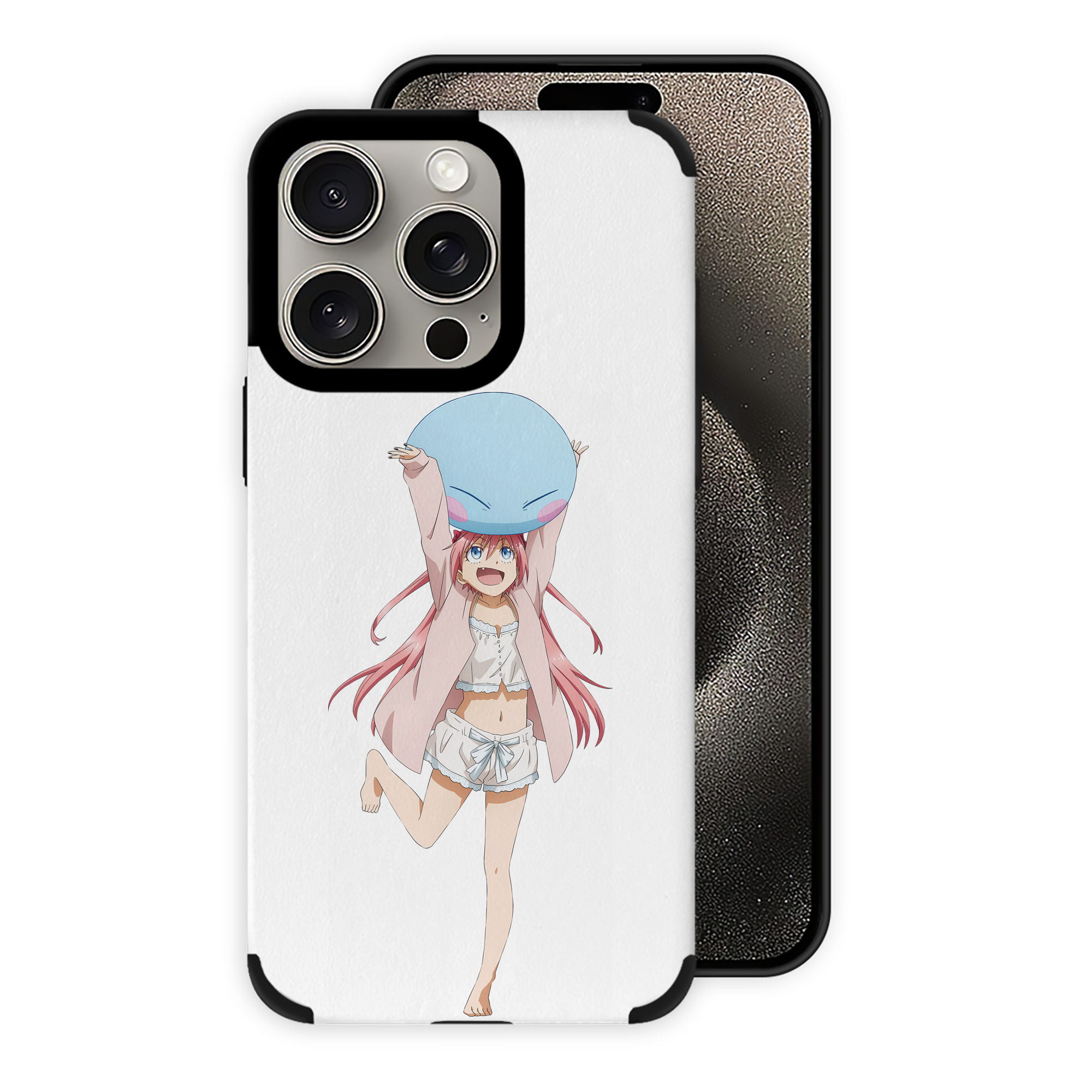 （画像用） 転スラ Regarding Reincarnated to Slime 【iPhone15ProMax対応】 PUレザー スマホケース 耐衝撃＆黄変防止