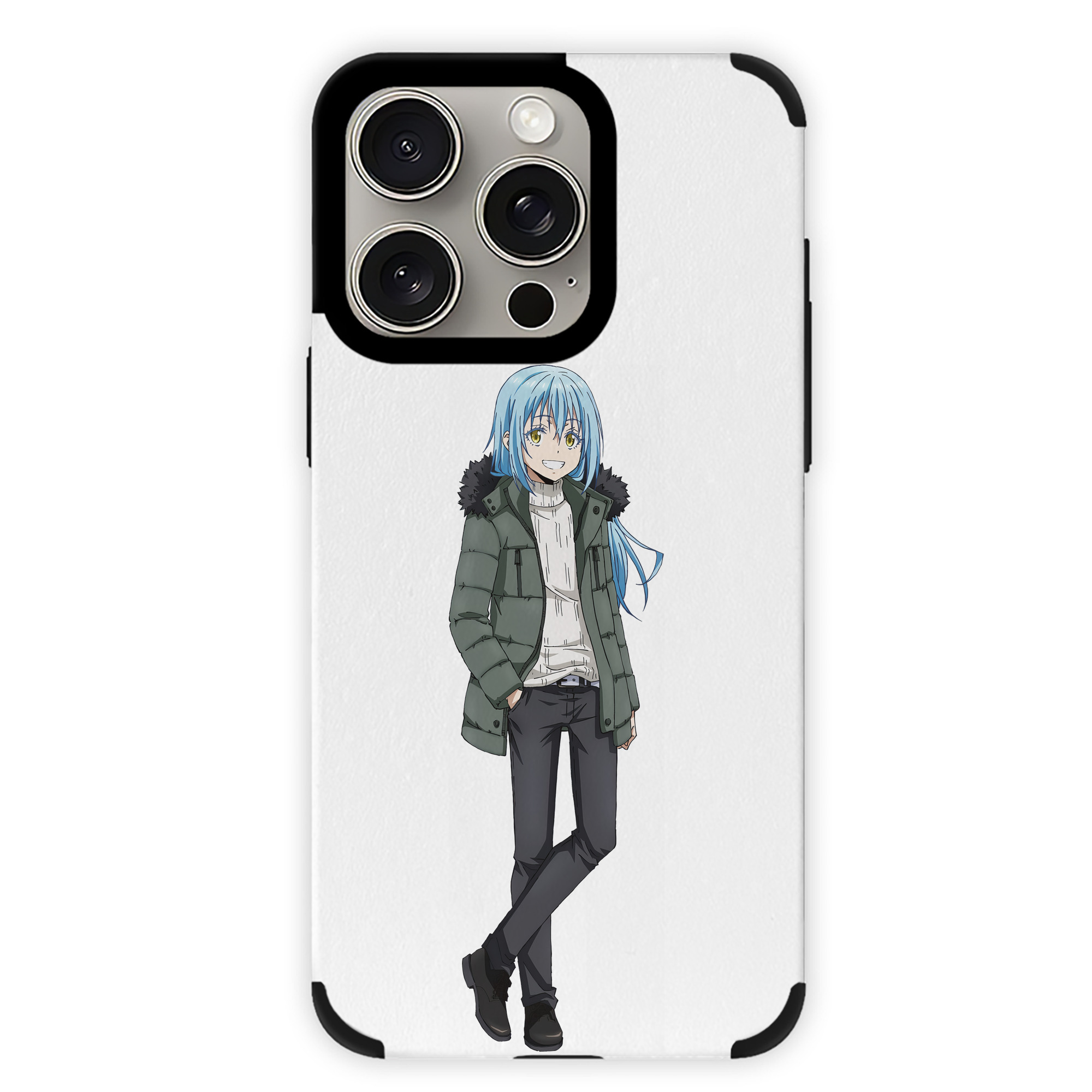 （画像用） 転スラ Regarding Reincarnated to Slime 【iPhone15ProMax対応】 PUレザー スマホケース 耐衝撃＆黄変防止