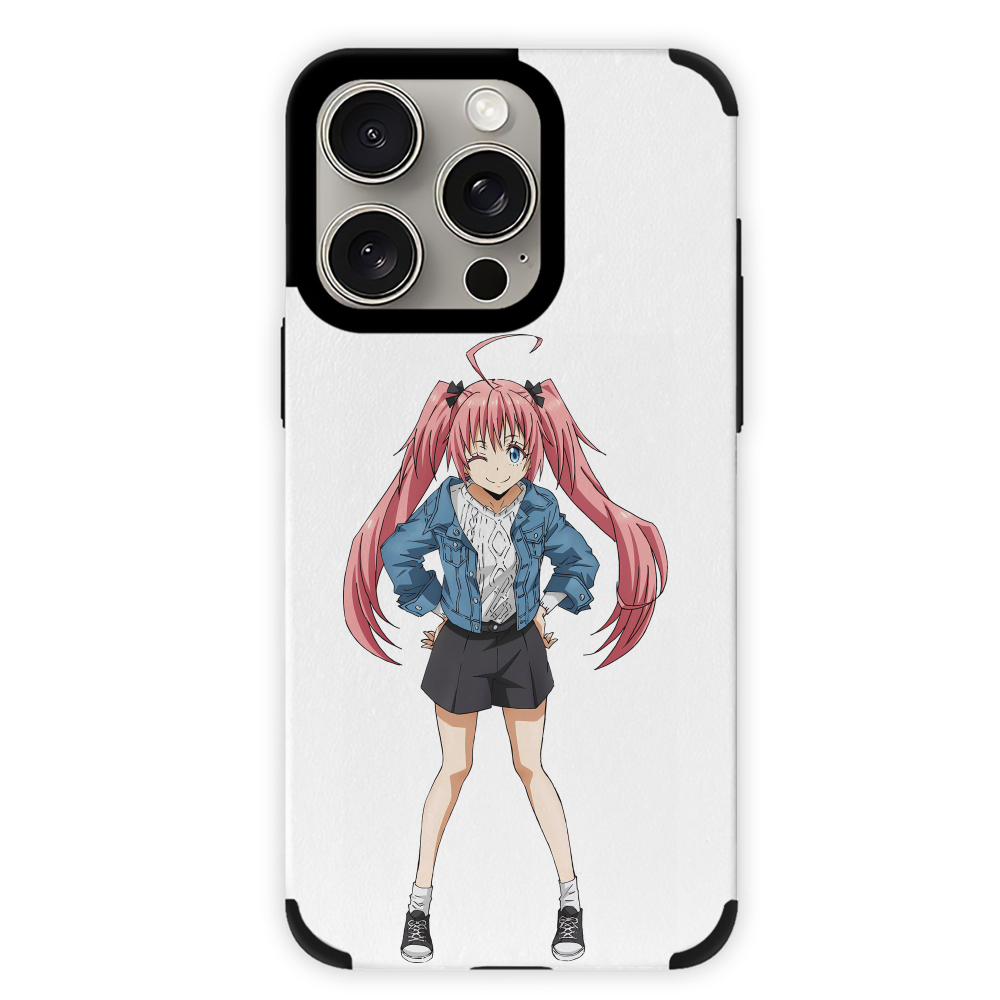 （画像用） 転スラ Regarding Reincarnated to Slime 【iPhone15ProMax対応】 PUレザー スマホケース 耐衝撃＆黄変防止