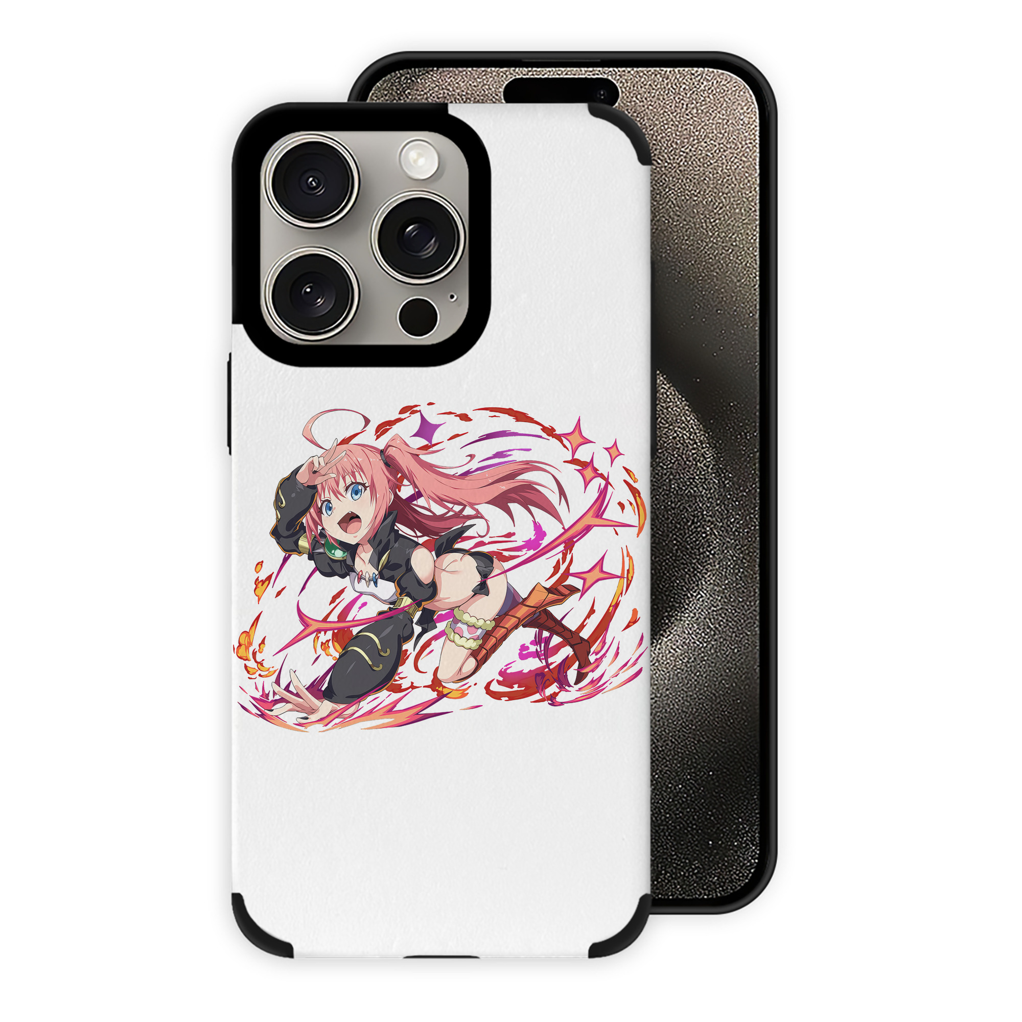 （画像用） 転スラ Regarding Reincarnated to Slime 【iPhone15ProMax対応】 PUレザー スマホケース 耐衝撃＆黄変防止