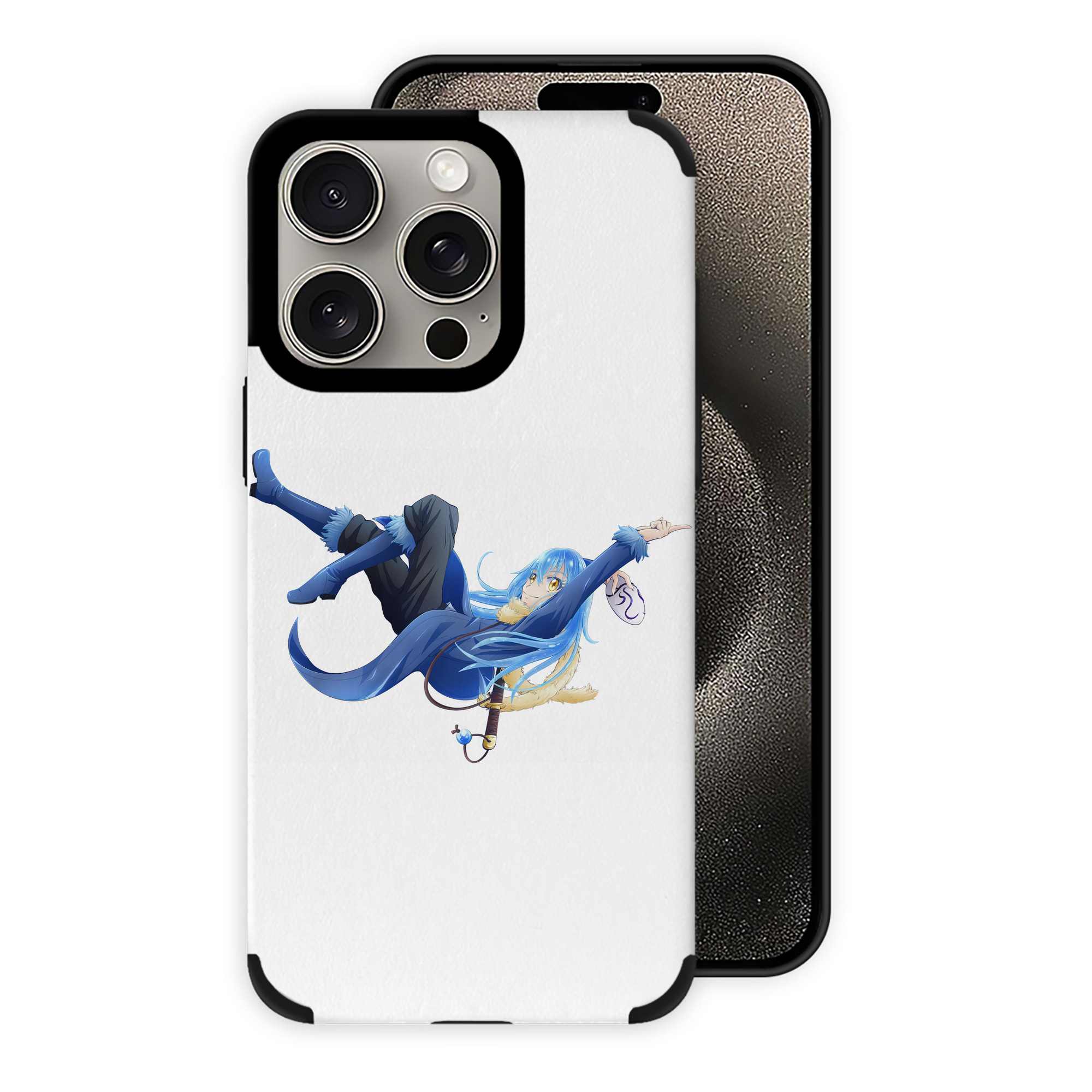 （画像用） 転スラ Regarding Reincarnated to Slime 【iPhone15ProMax対応】 PUレザー スマホケース 耐衝撃＆黄変防止