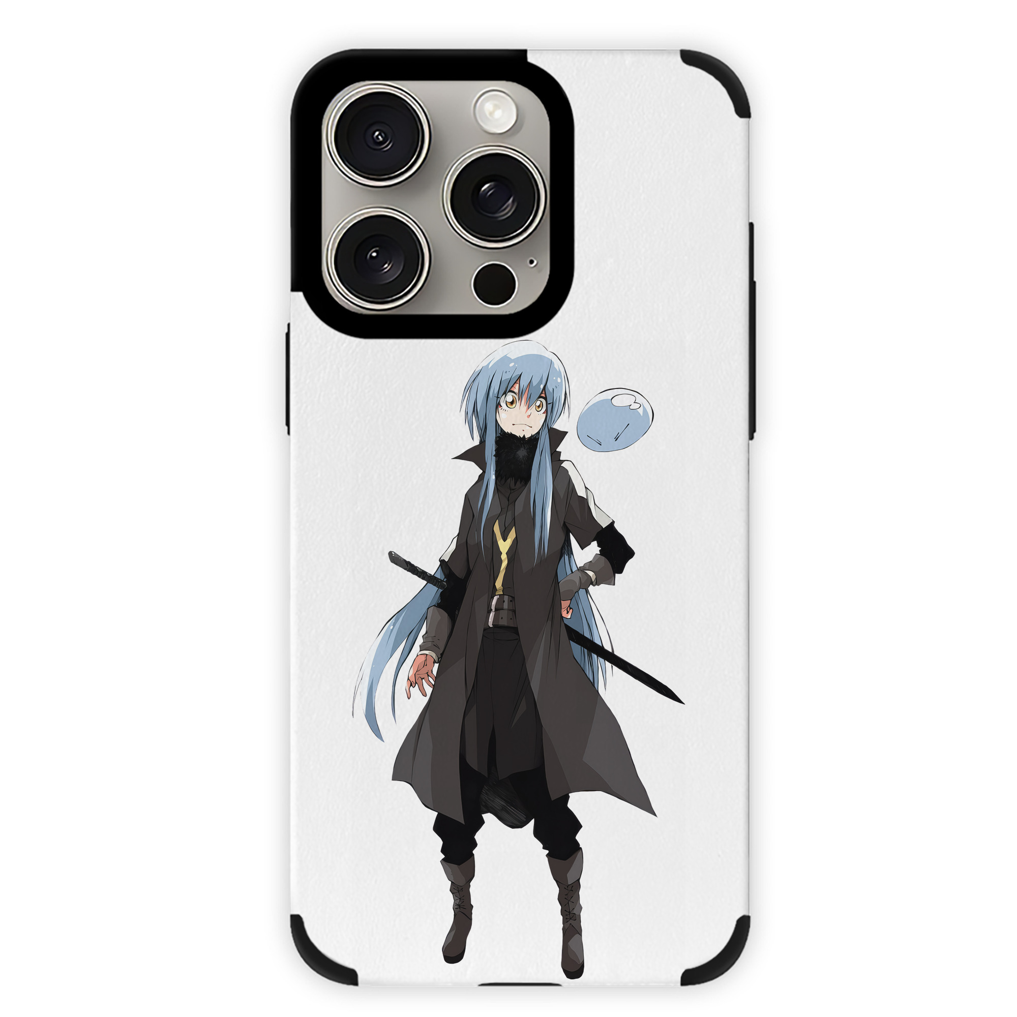 （画像用） 転スラ Regarding Reincarnated to Slime 【iPhone15ProMax対応】 PUレザー スマホケース 耐衝撃＆黄変防止