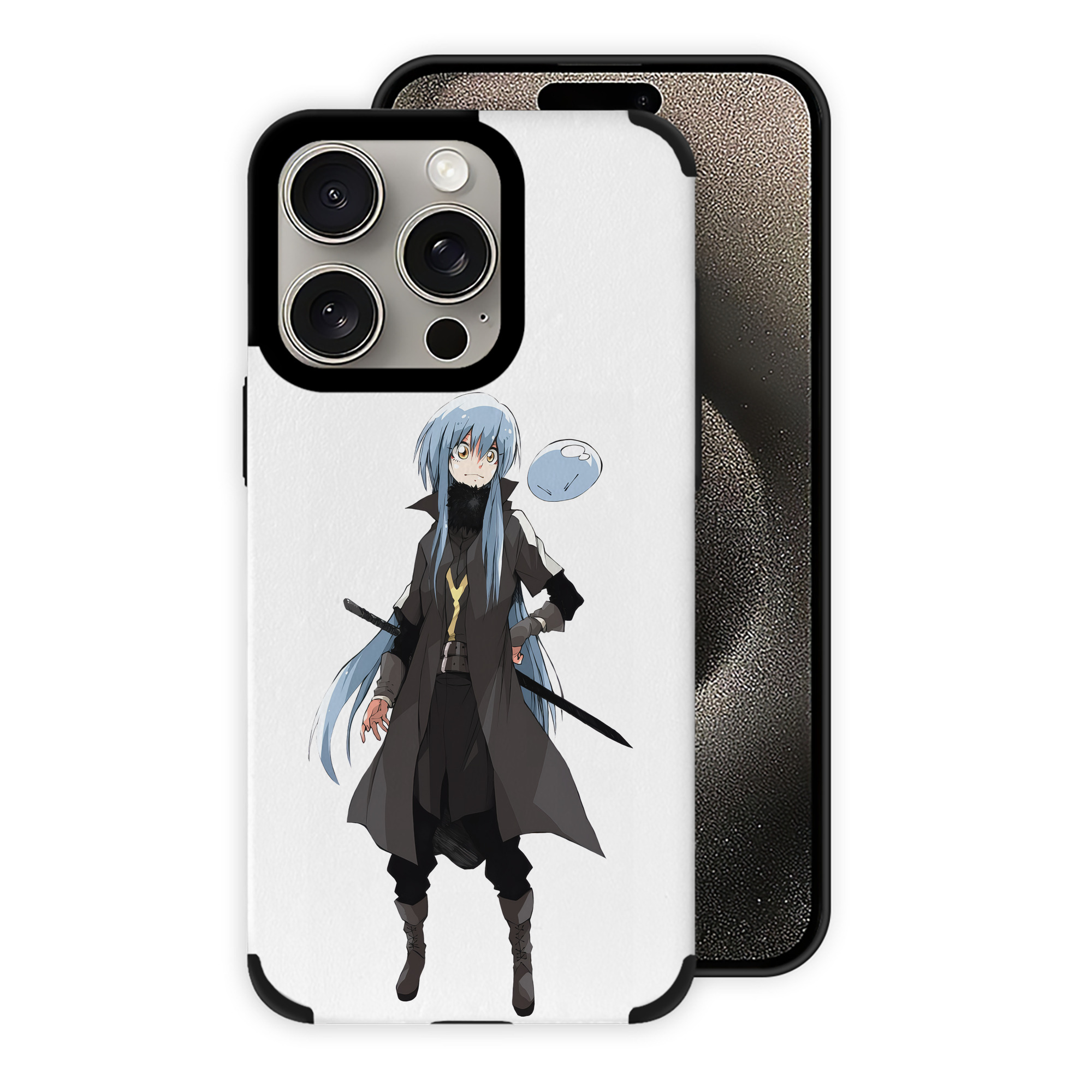 （画像用） 転スラ Regarding Reincarnated to Slime 【iPhone15ProMax対応】 PUレザー スマホケース 耐衝撃＆黄変防止