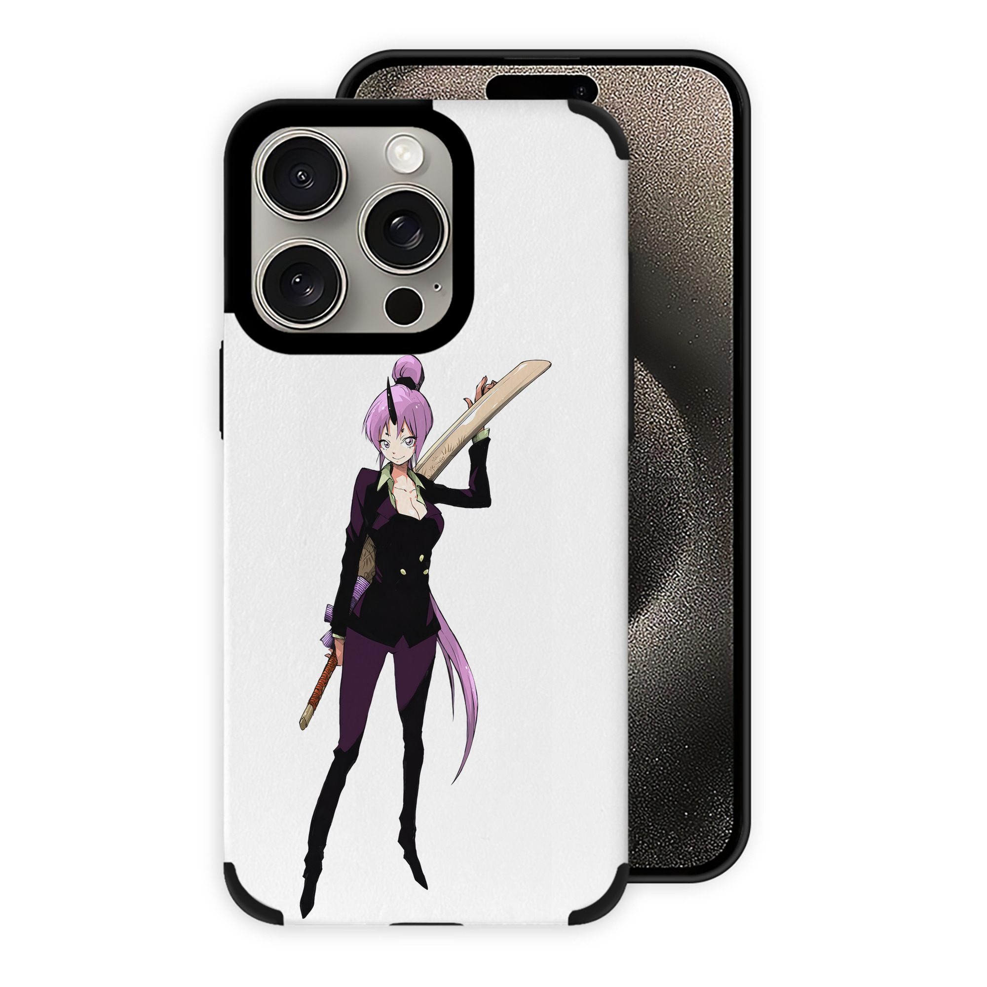 （画像用） 転スラ Regarding Reincarnated to Slime 【iPhone15ProMax対応】 PUレザー スマホケース 耐衝撃＆黄変防止