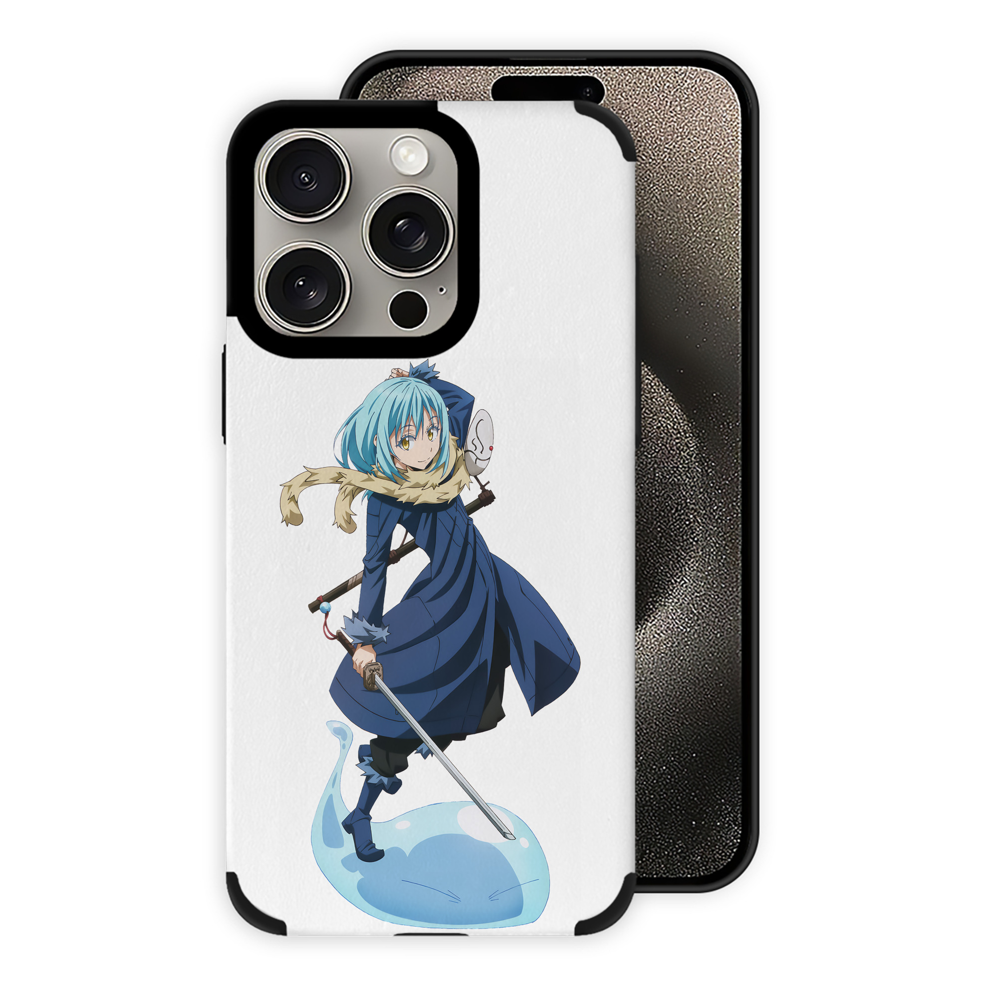 （画像用） 転スラ Regarding Reincarnated to Slime 【iPhone15ProMax対応】 PUレザー スマホケース 耐衝撃＆黄変防止