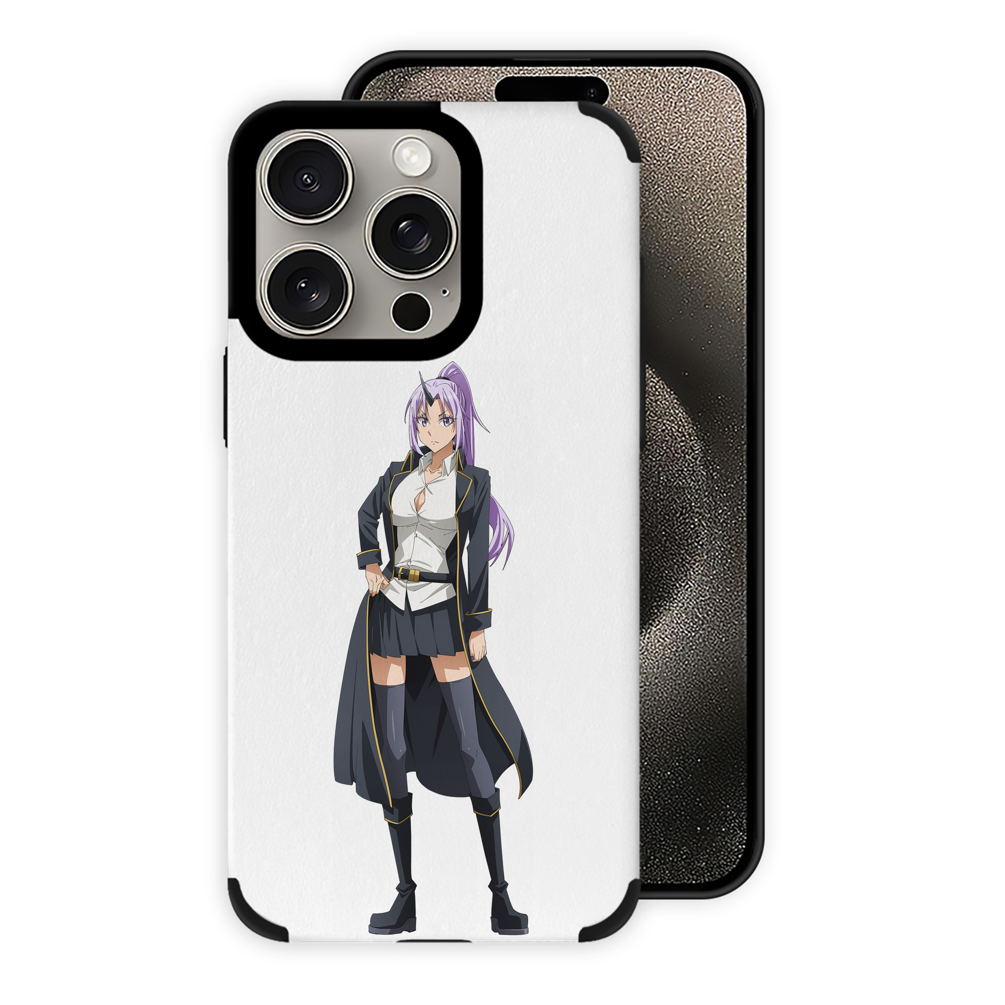 （画像用） 転スラ Regarding Reincarnated to Slime 【iPhone15ProMax対応】 PUレザー スマホケース 耐衝撃＆黄変防止